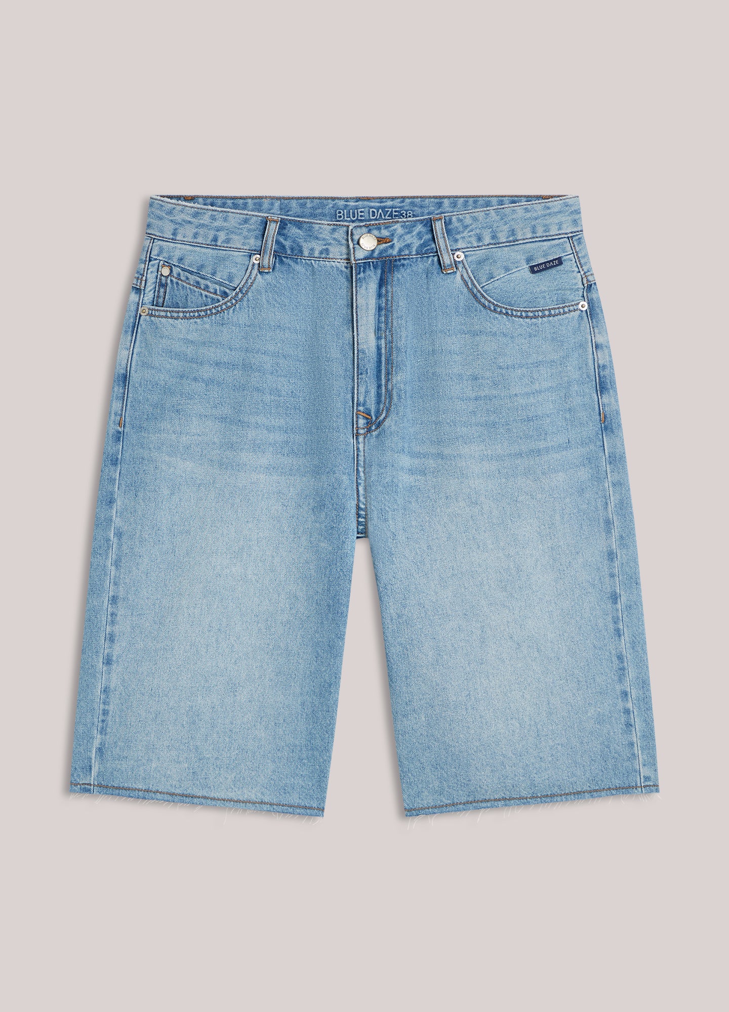 Denim jorts raw edge