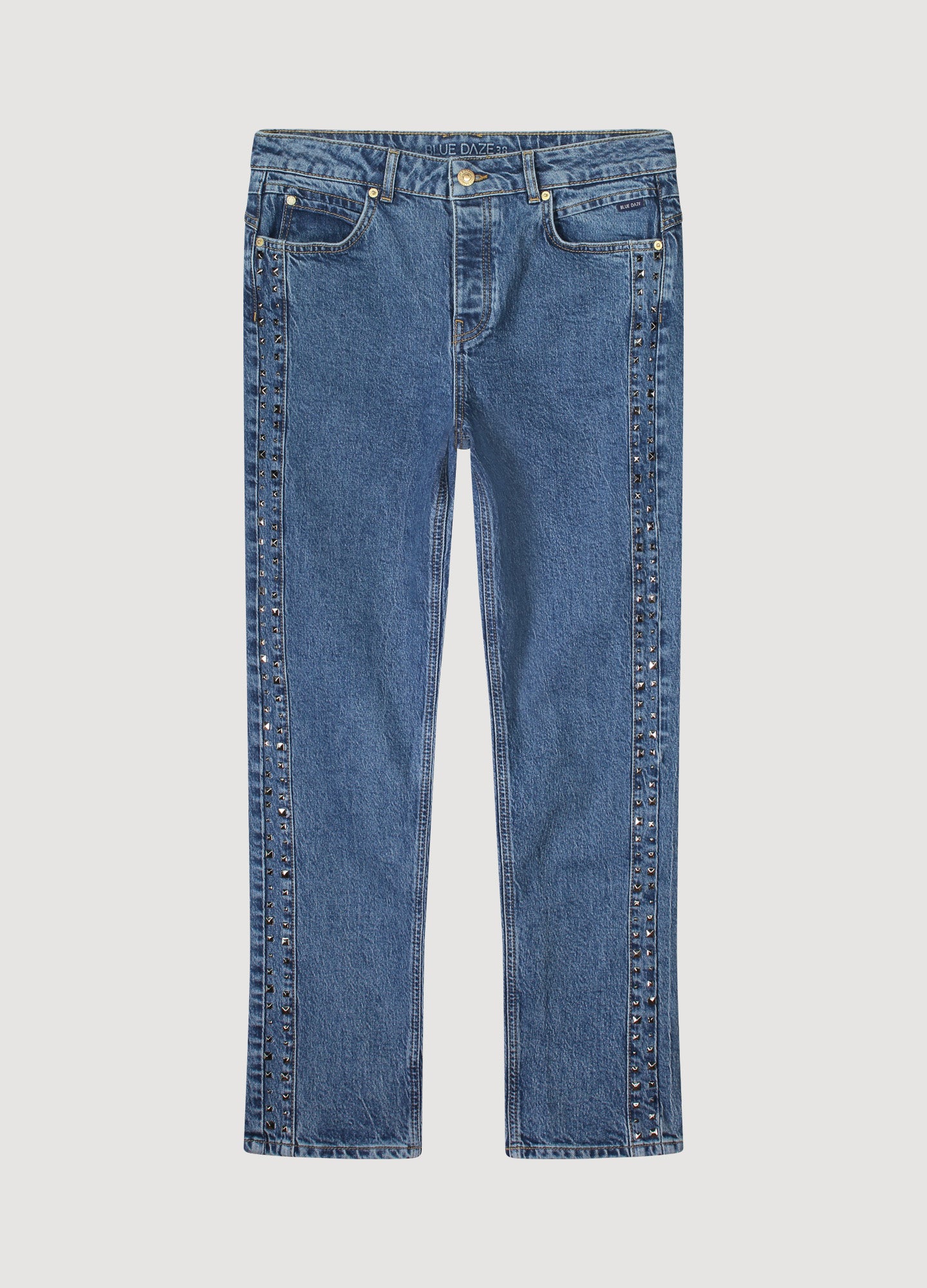 Moms fit jeans met studs