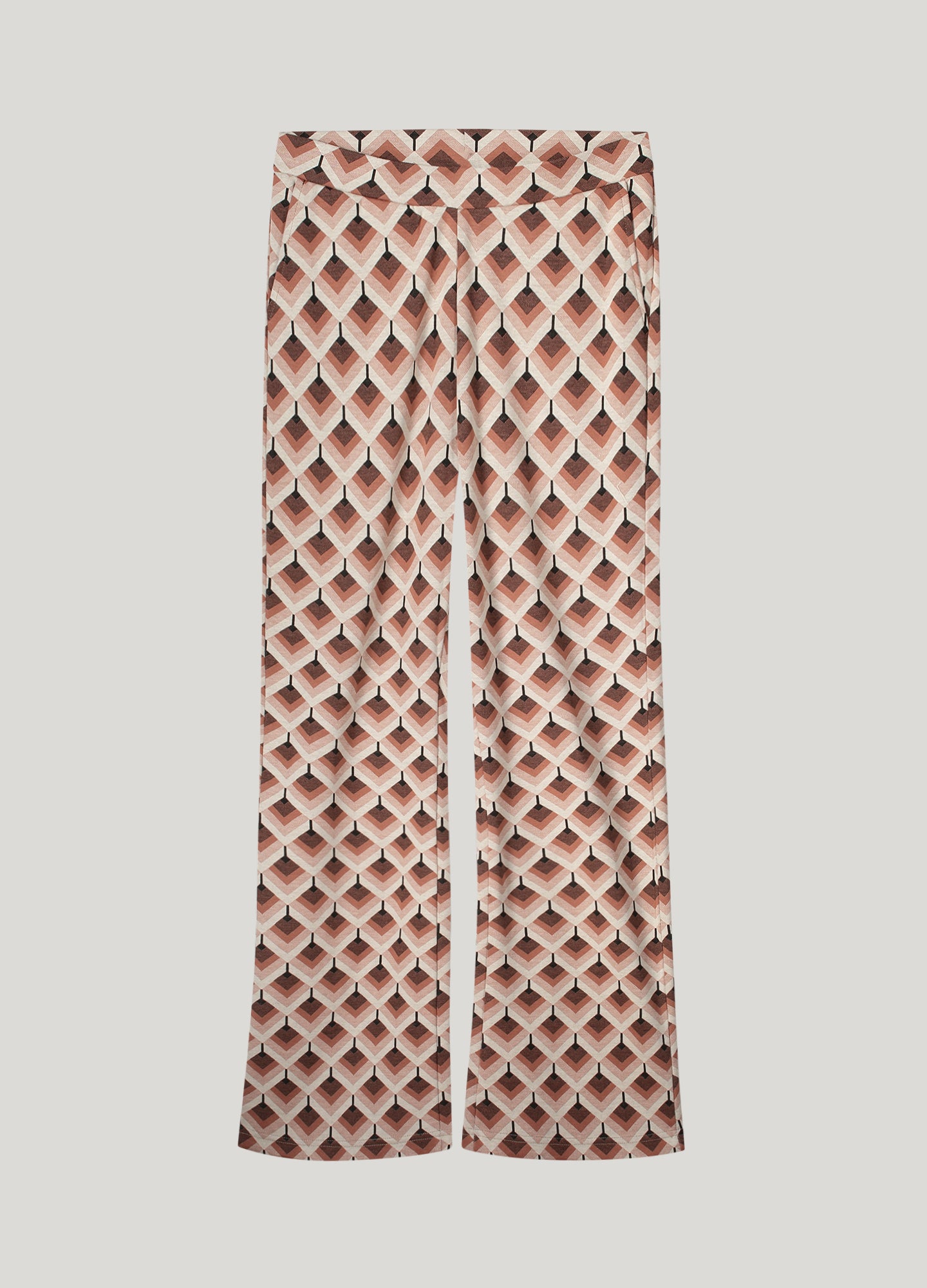 Flared broek grafisch jacquard