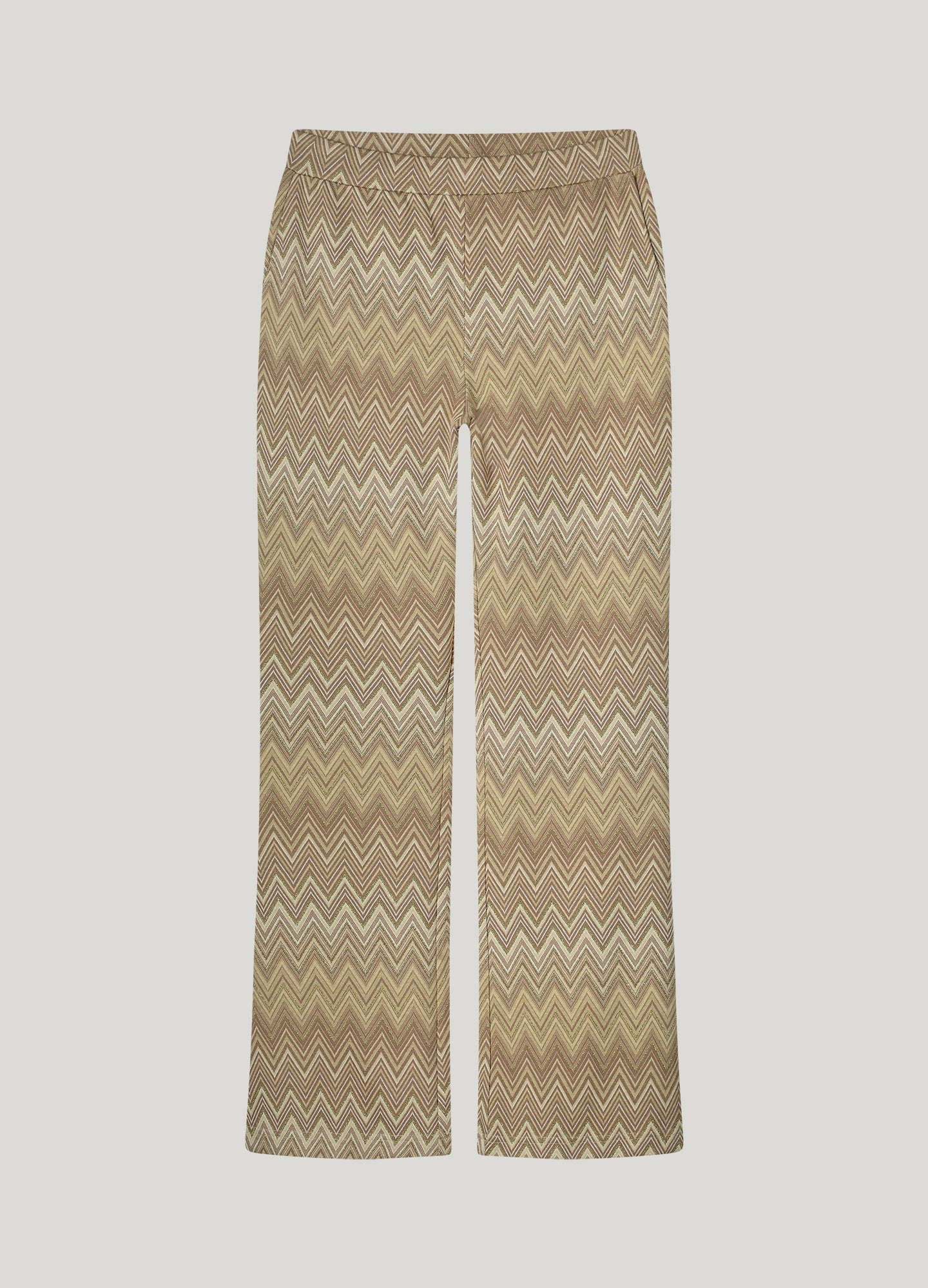 Flared broek zigzag jacquard