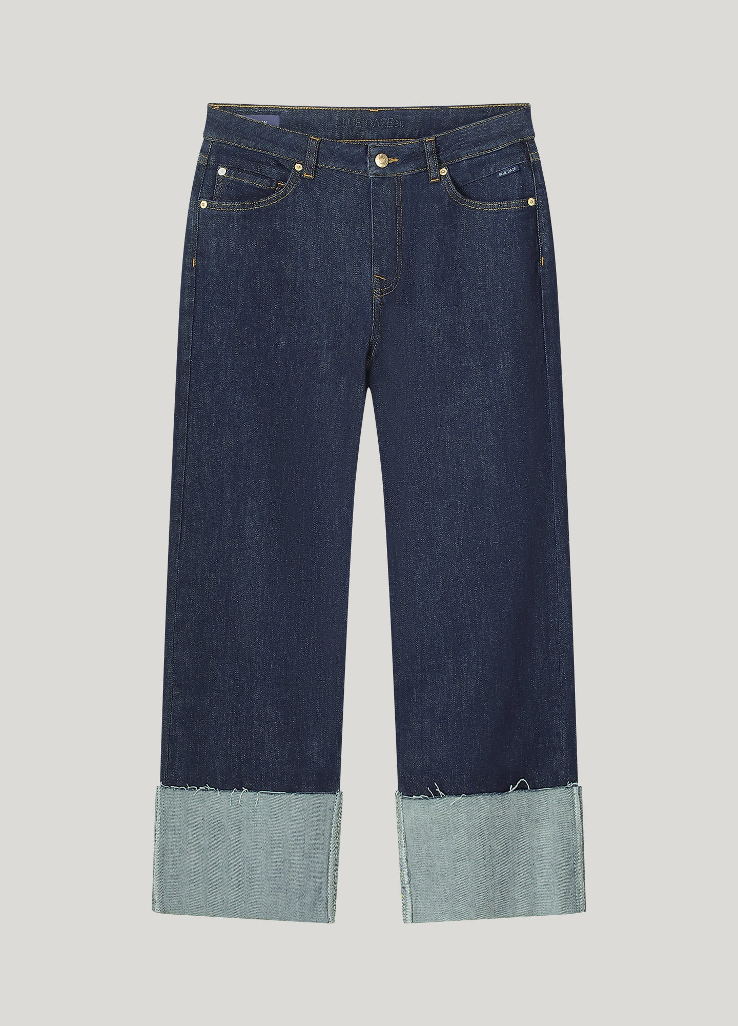 Straight leg jeans met omslag