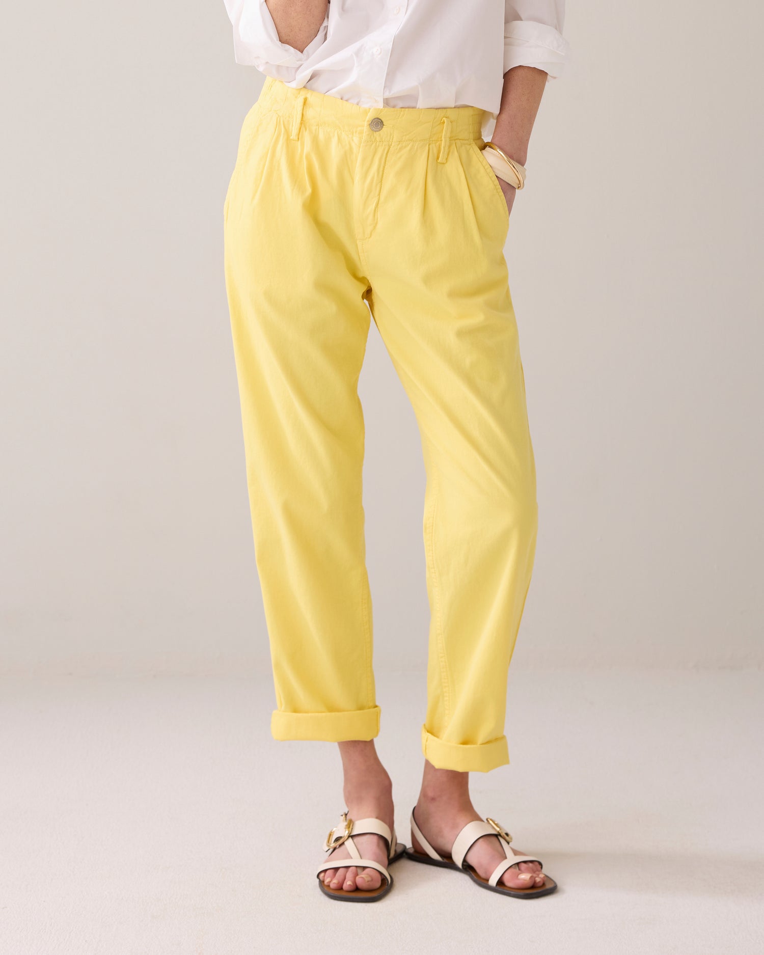 Tapered broek linnenblend