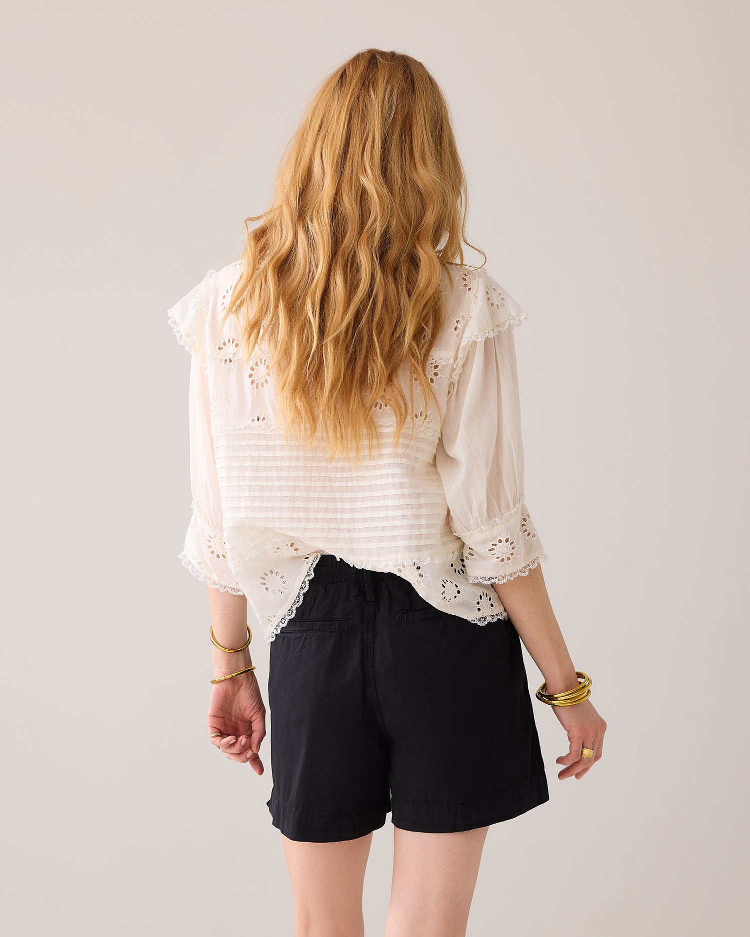 Linen-blend shorts