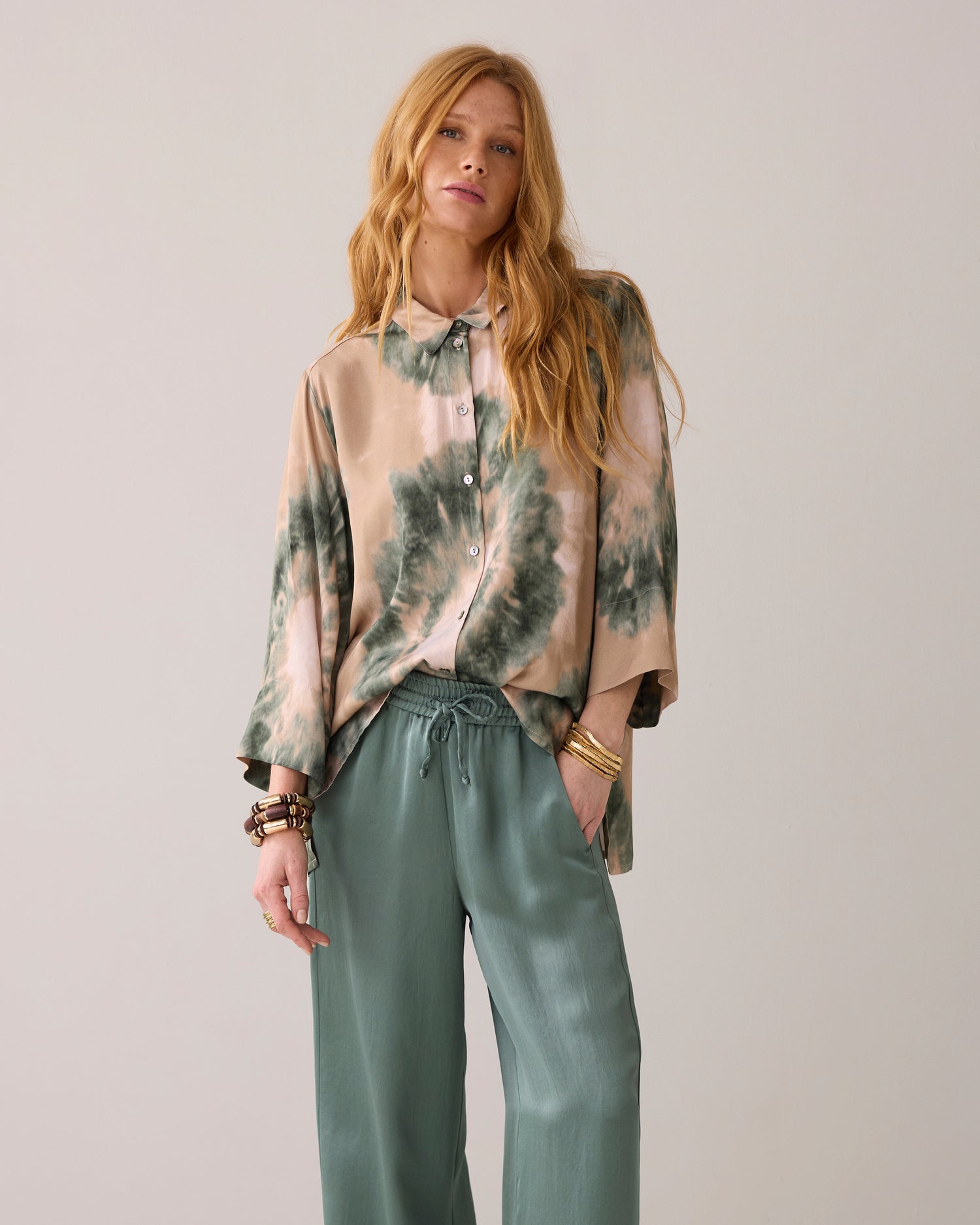 Glanzende lange broek