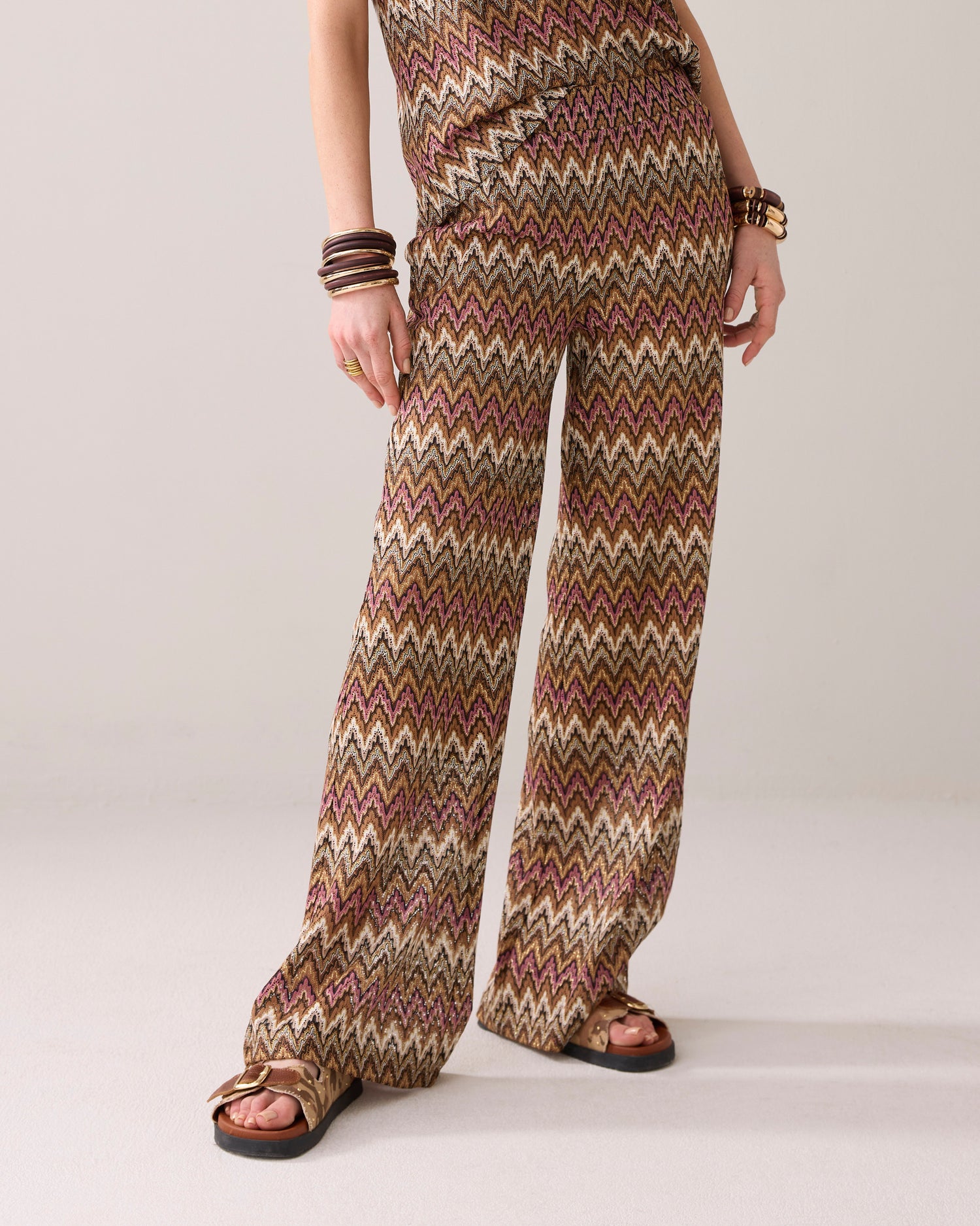 Flared broek zigzag