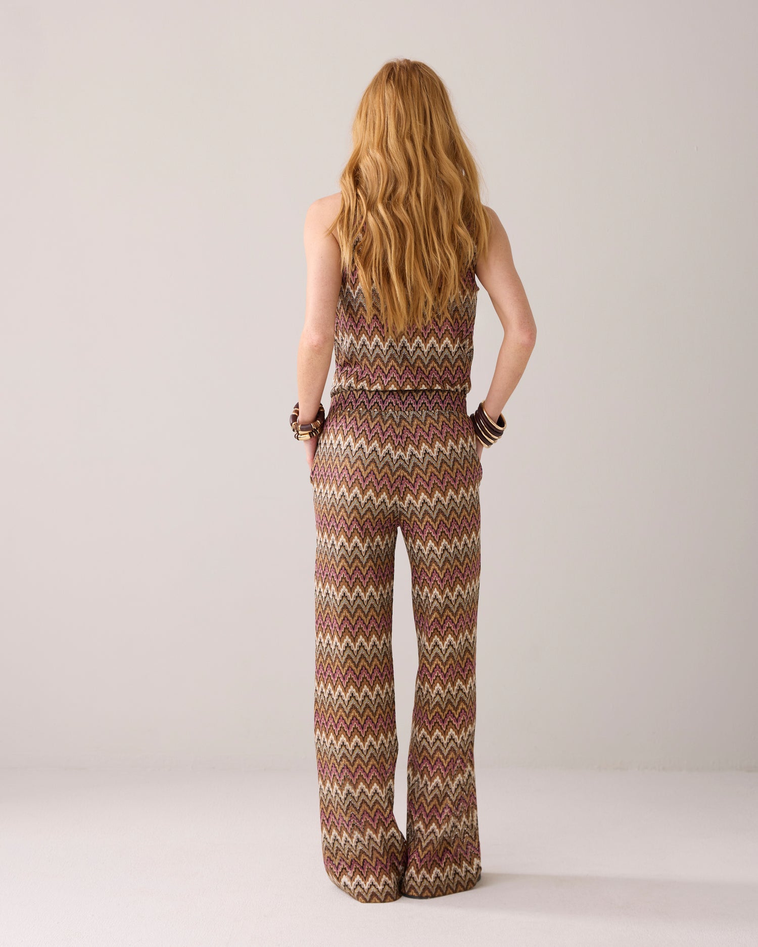 Flared broek zigzag