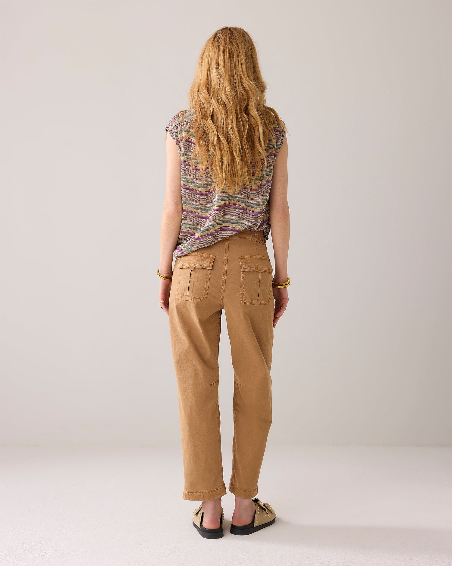 Cocoon-fit trousers in lyocell blend