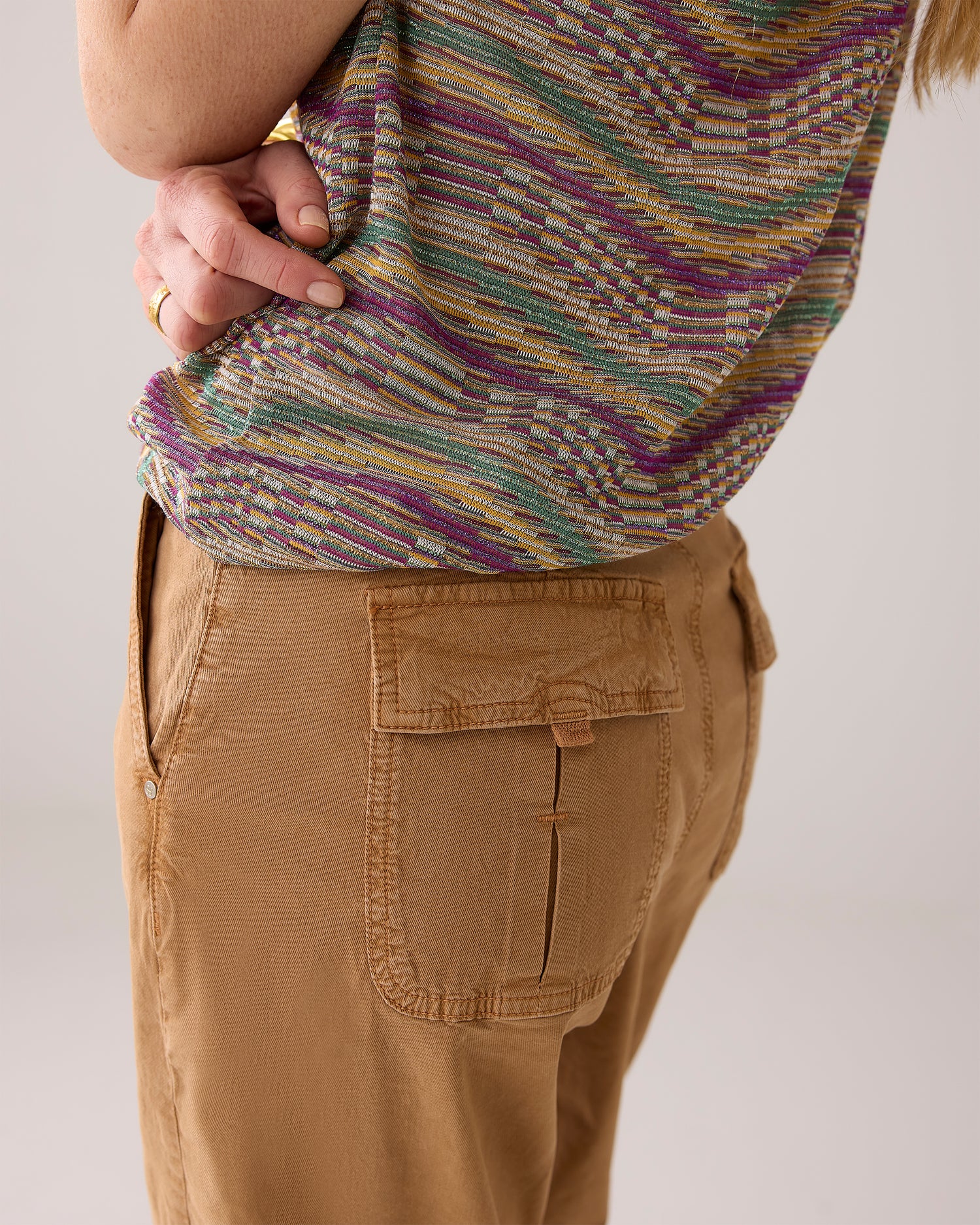 Cocoon-fit trousers in lyocell blend