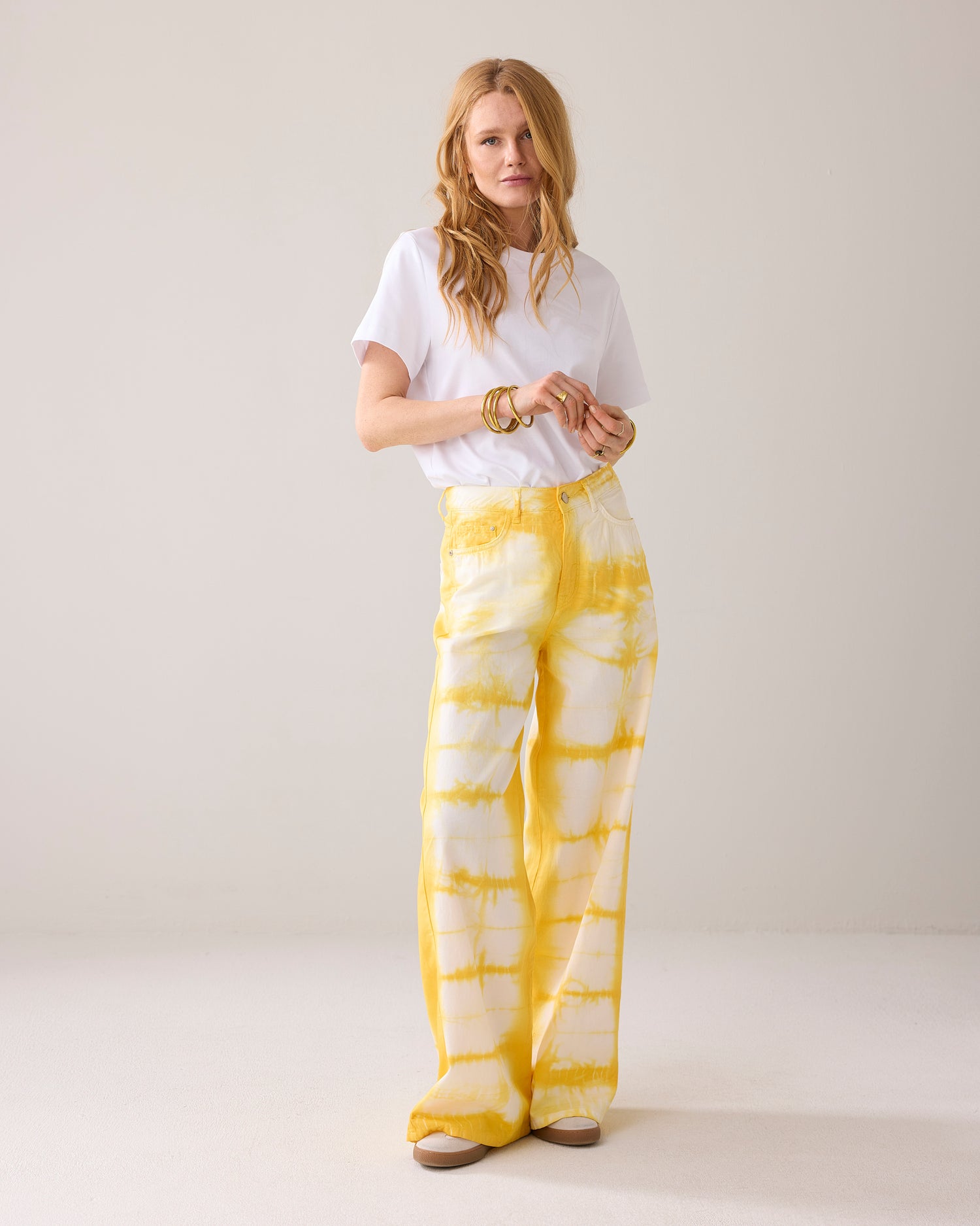 Wide tie-dye trousers