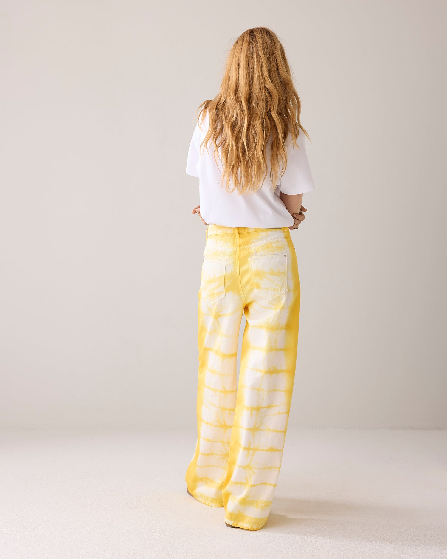Wide tie-dye trousers