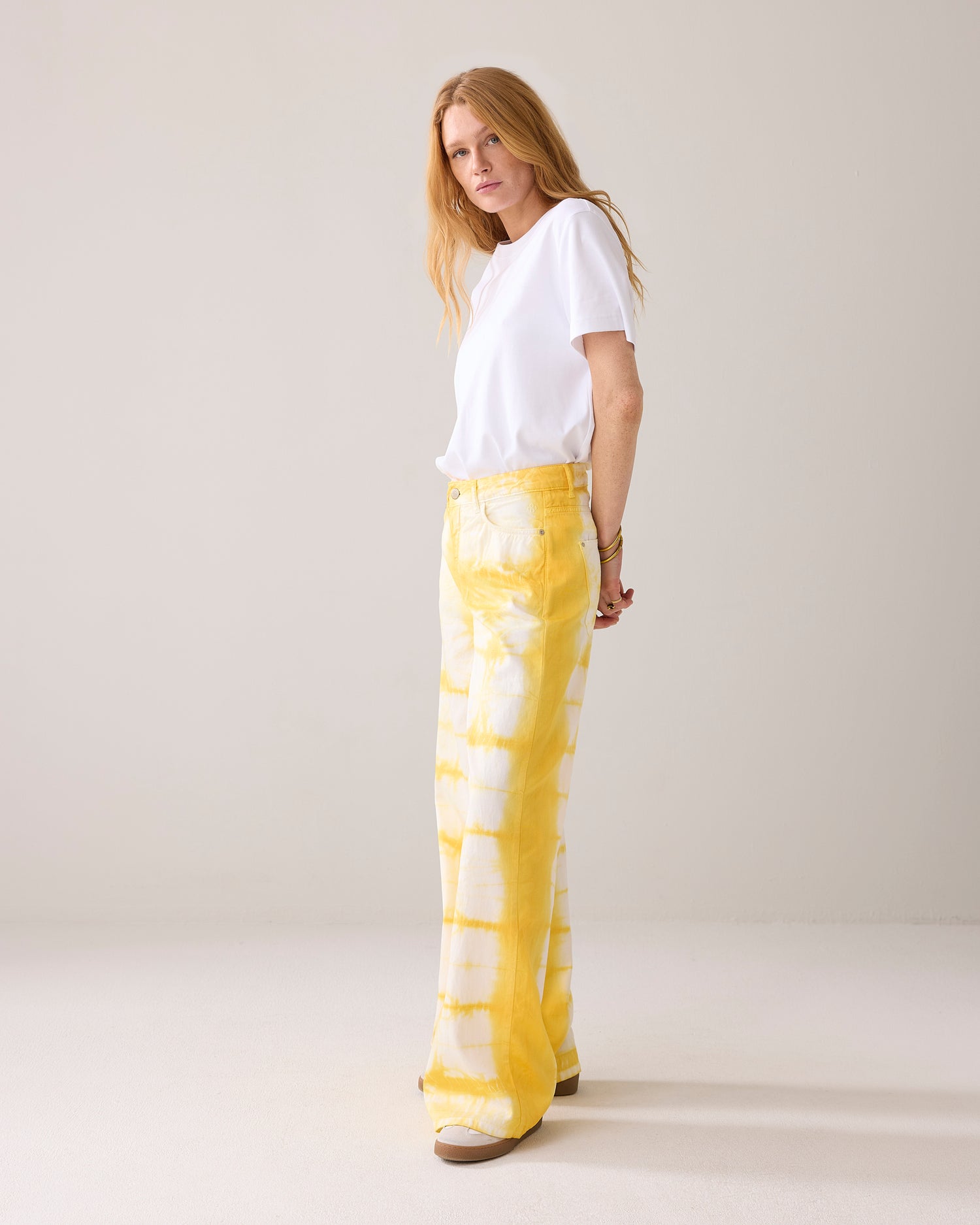 Wide tie-dye trousers