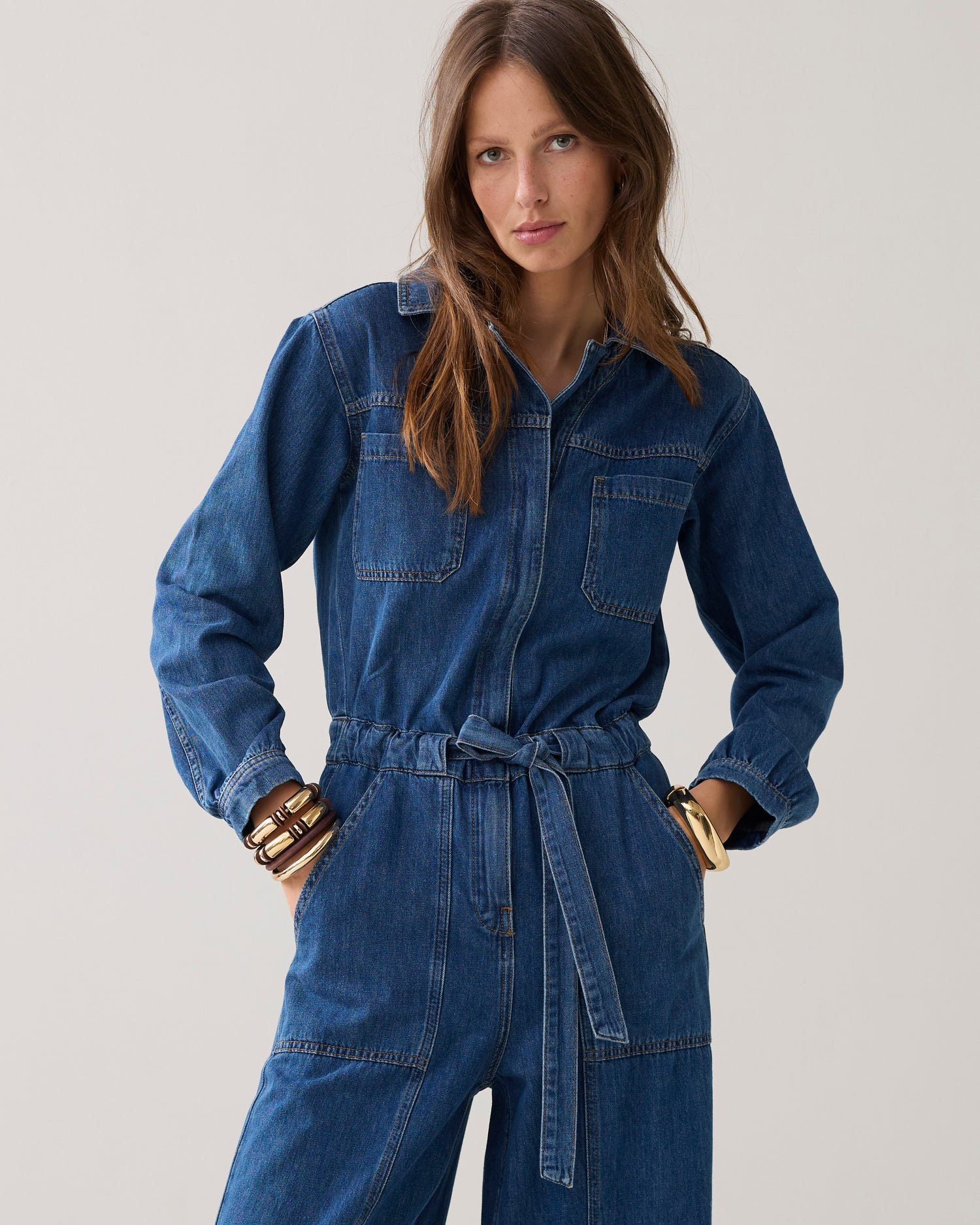 L'Appartement 美品　DENIM OVER ALL34 Jeans with rhinestone wide leg | Alcott | Women's Jeans