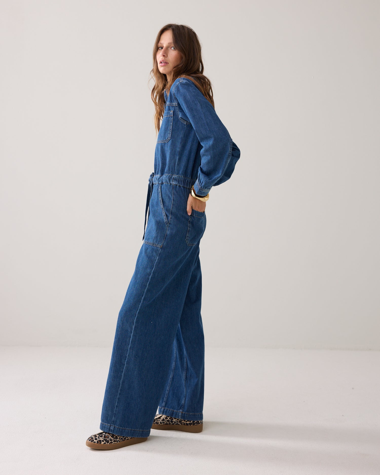 Denim jumpsuit in 100% cotton – Summum