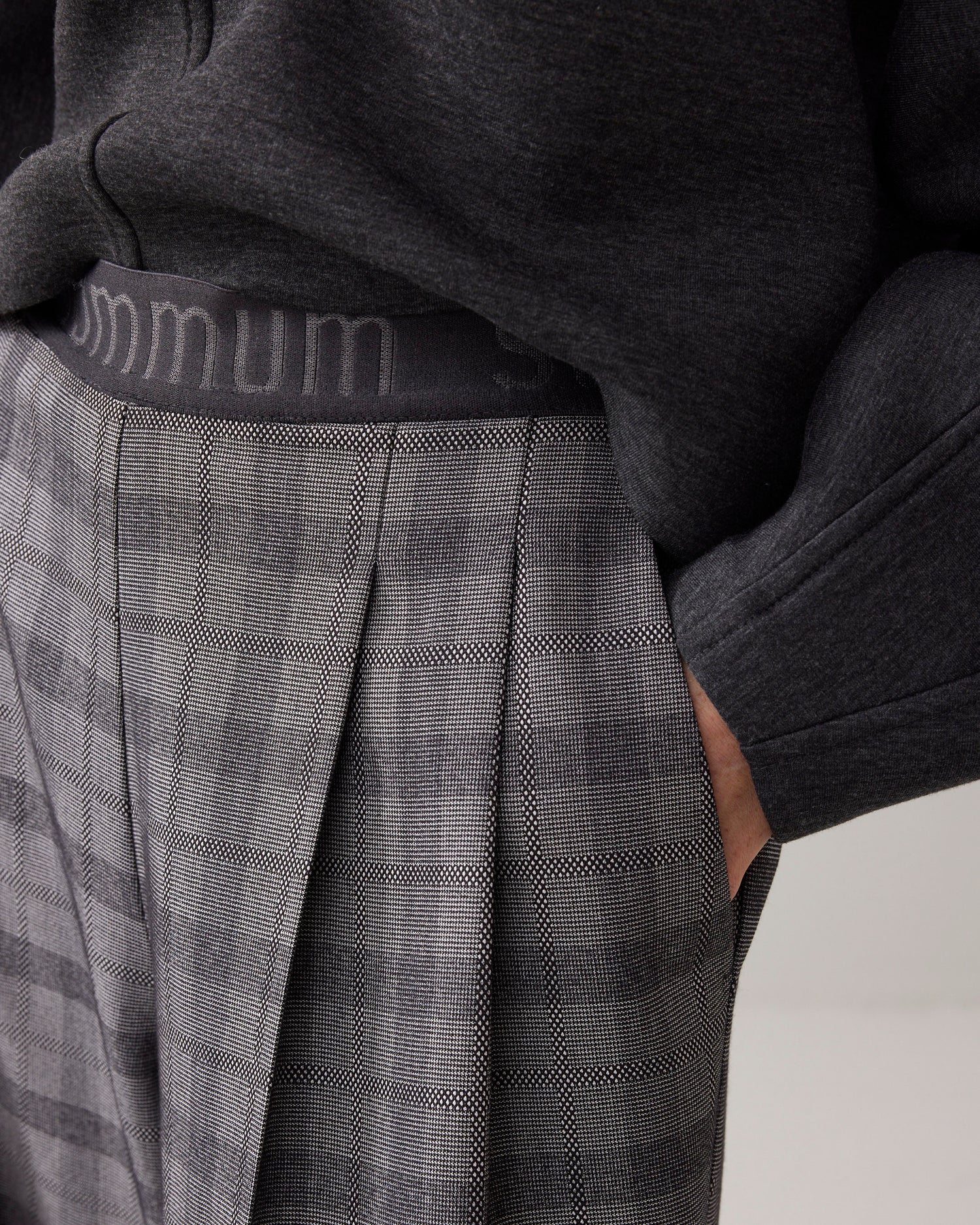 Wide-leg plaid trousers