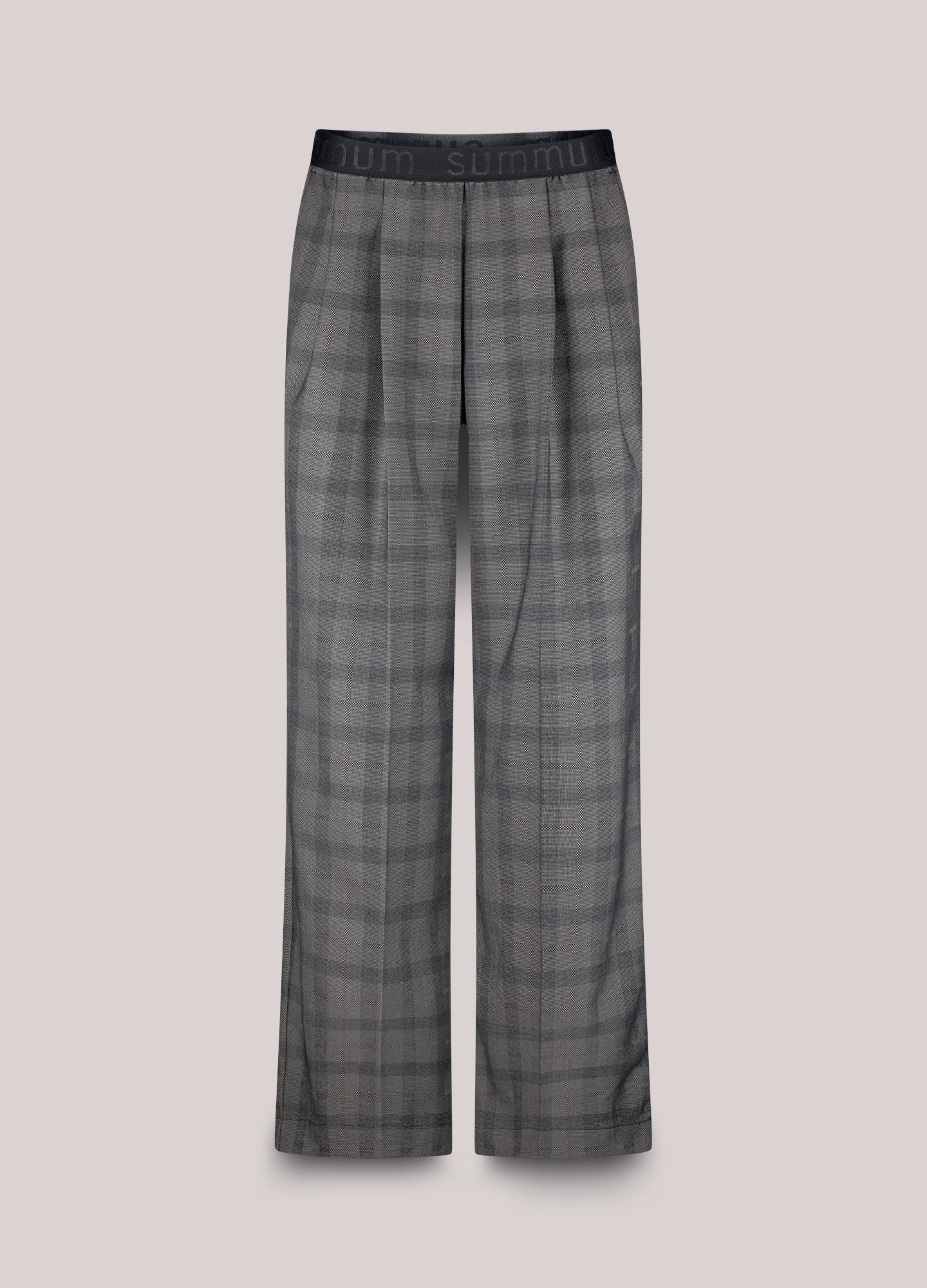 Wide-leg plaid trousers