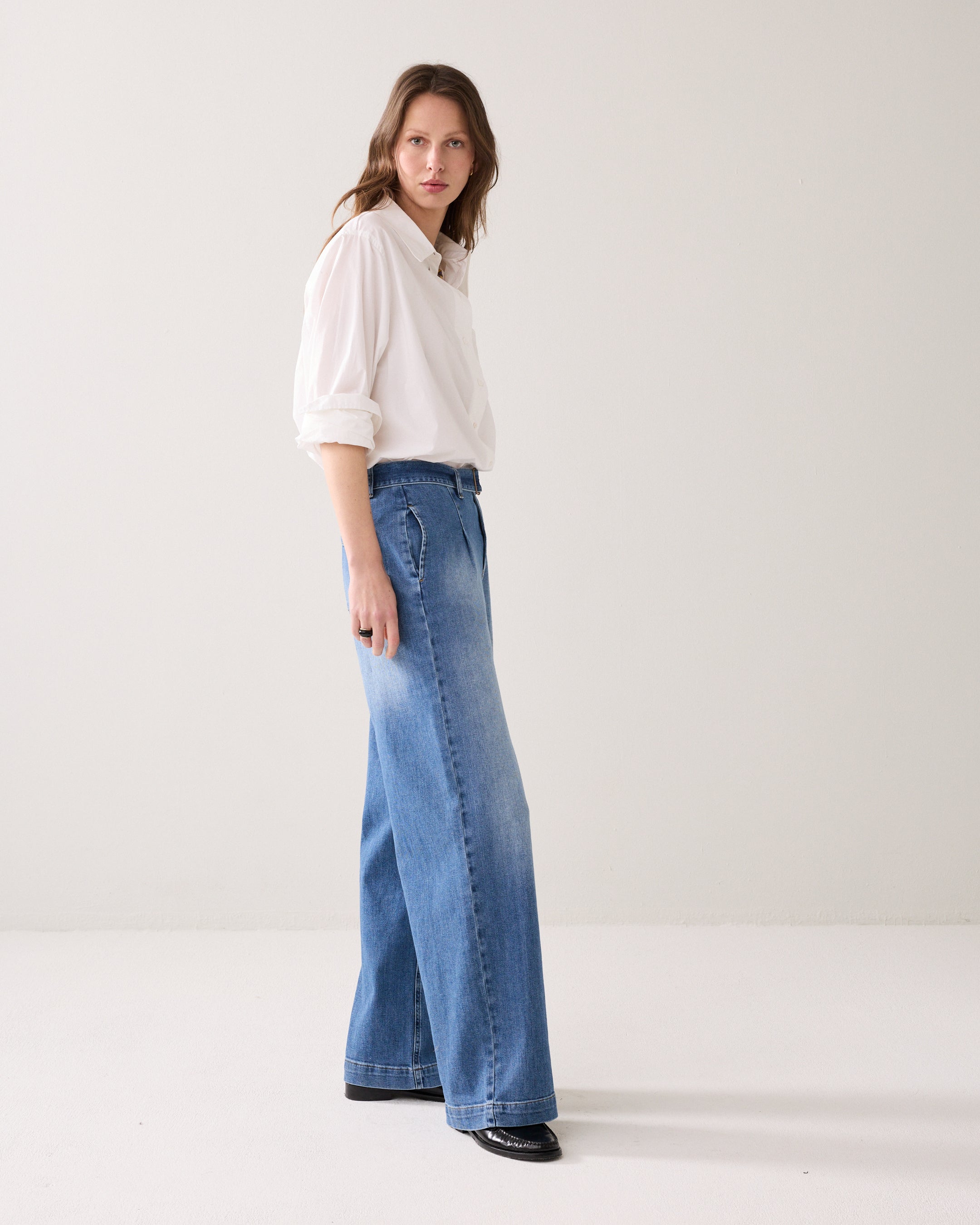 Jeans met denim riem