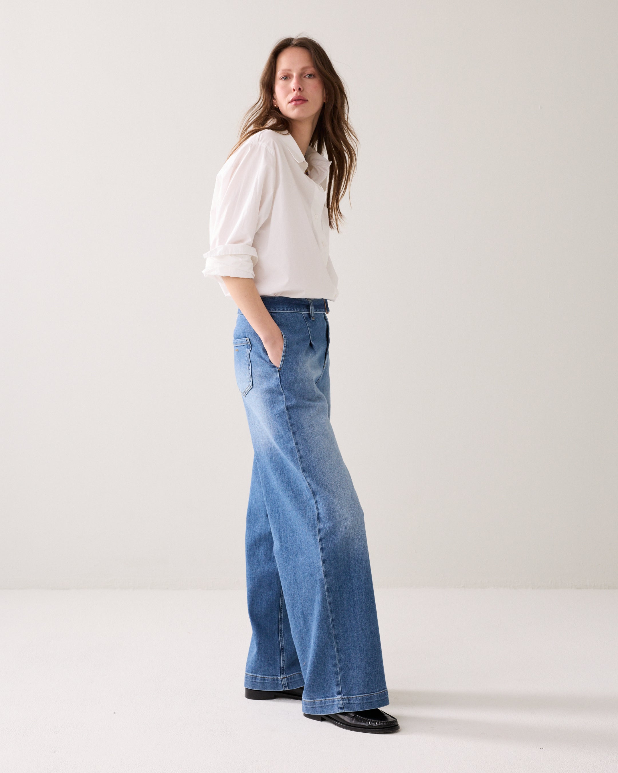 Jeans met denim riem