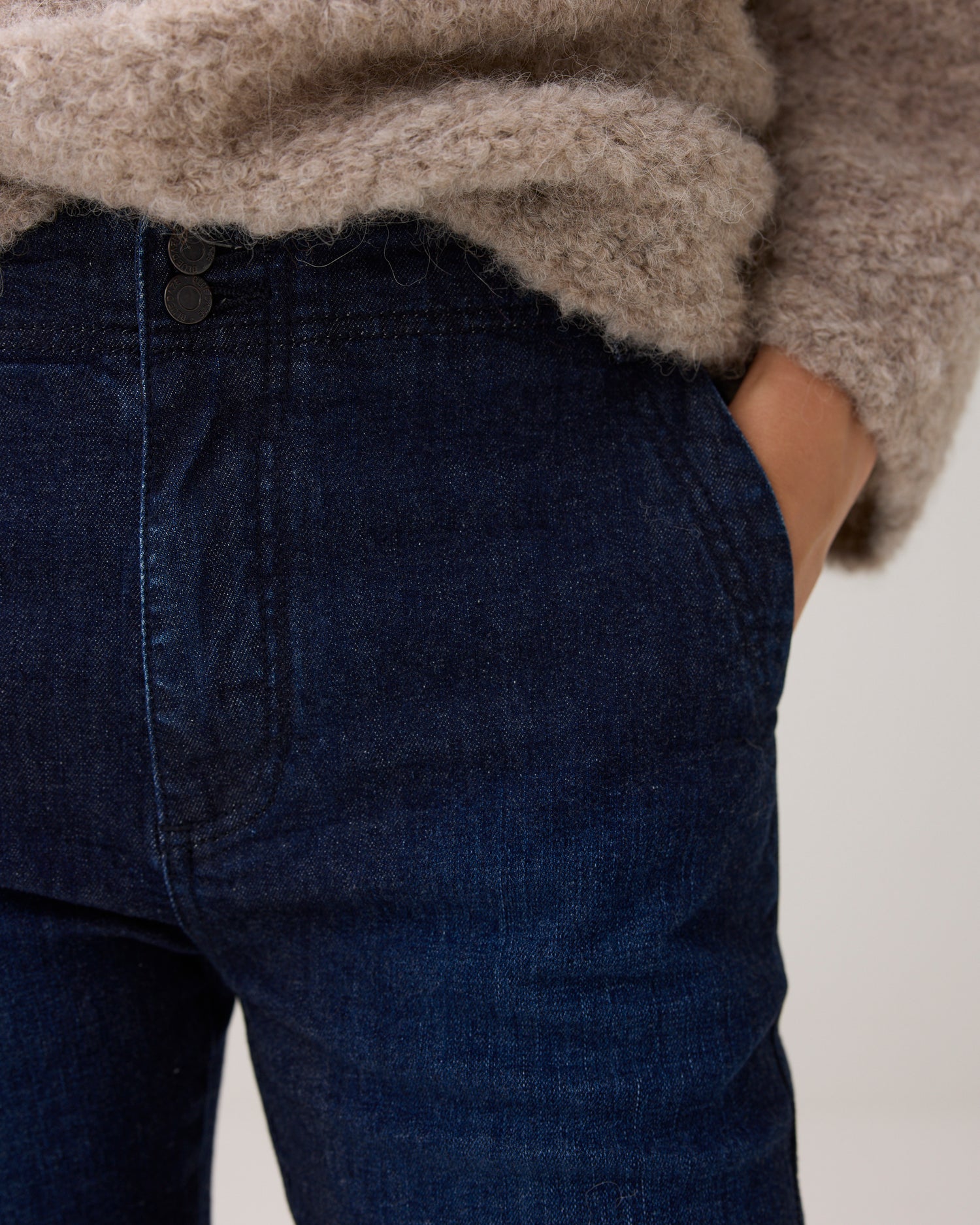 Rinse-wash flared jeans