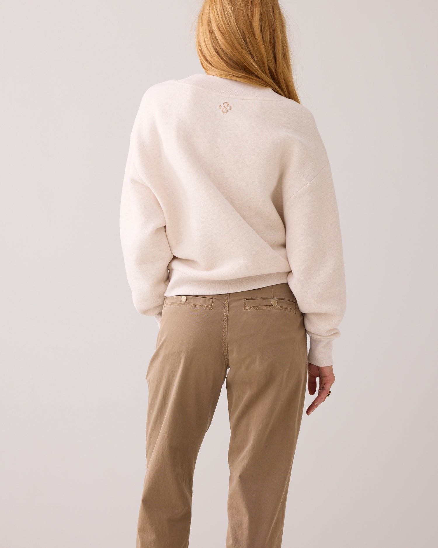 Tapered trousers in peach finish