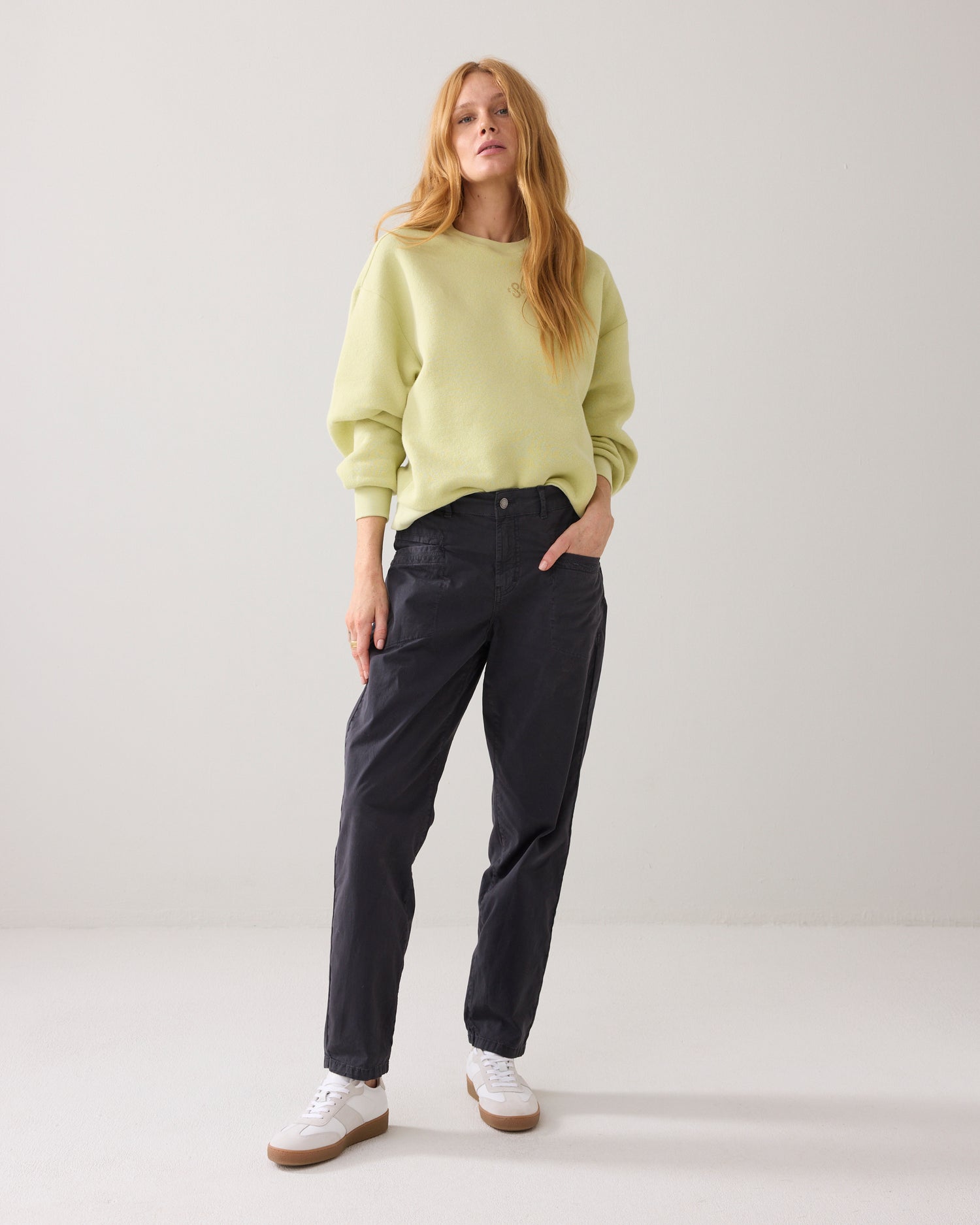 Tapered broek peach finish