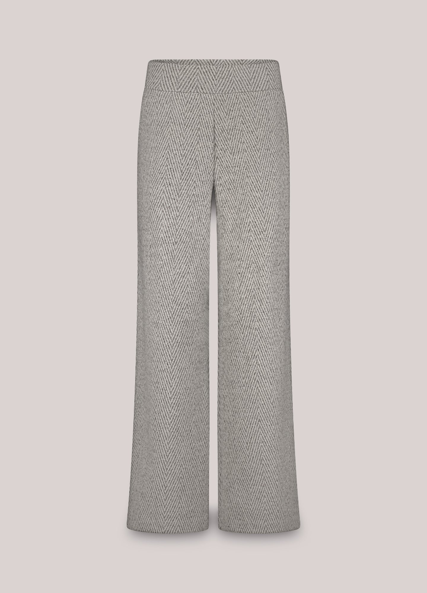 Wijde broek visgraatjacquard