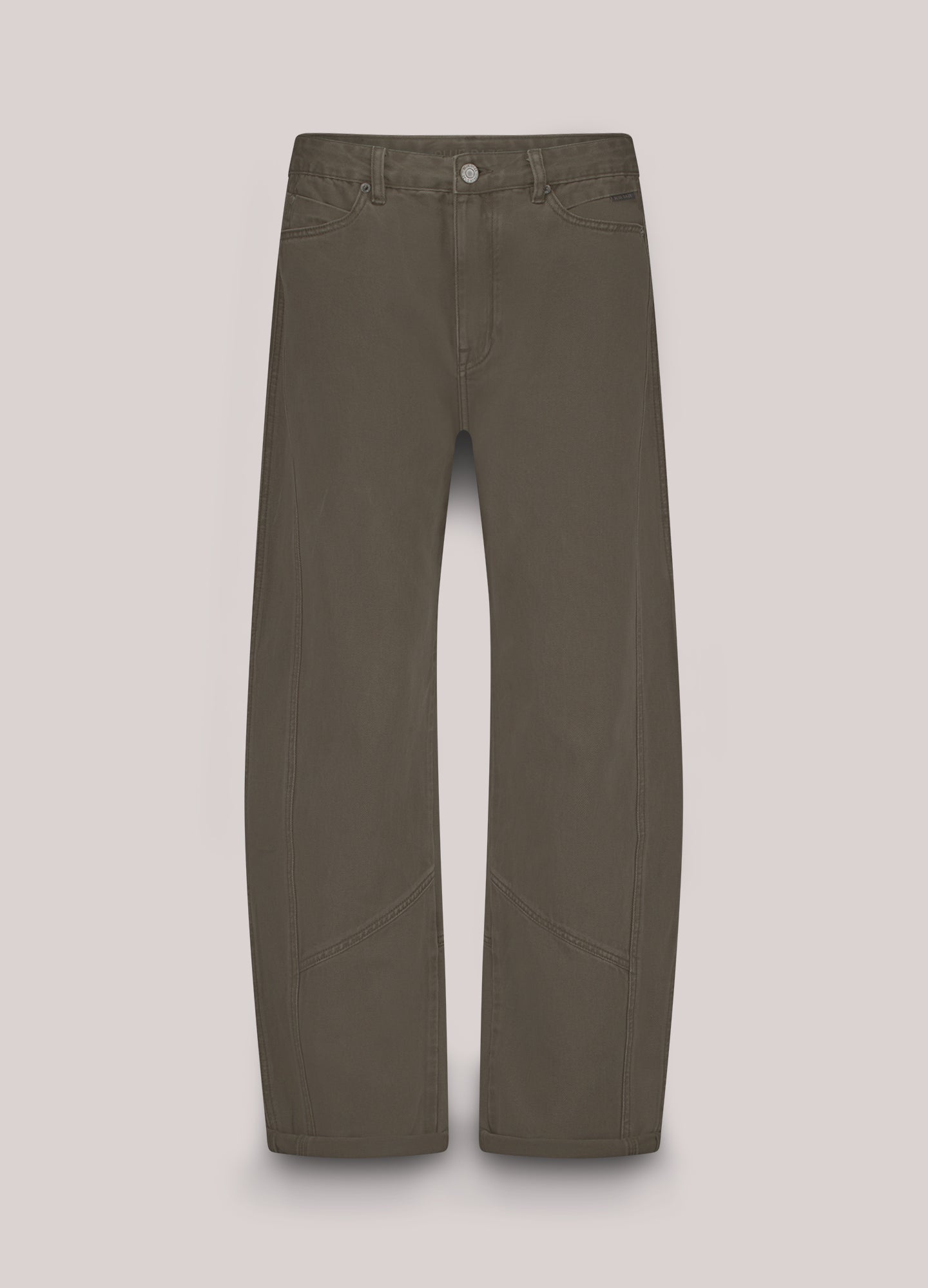 Coloured barrel-fit jeans