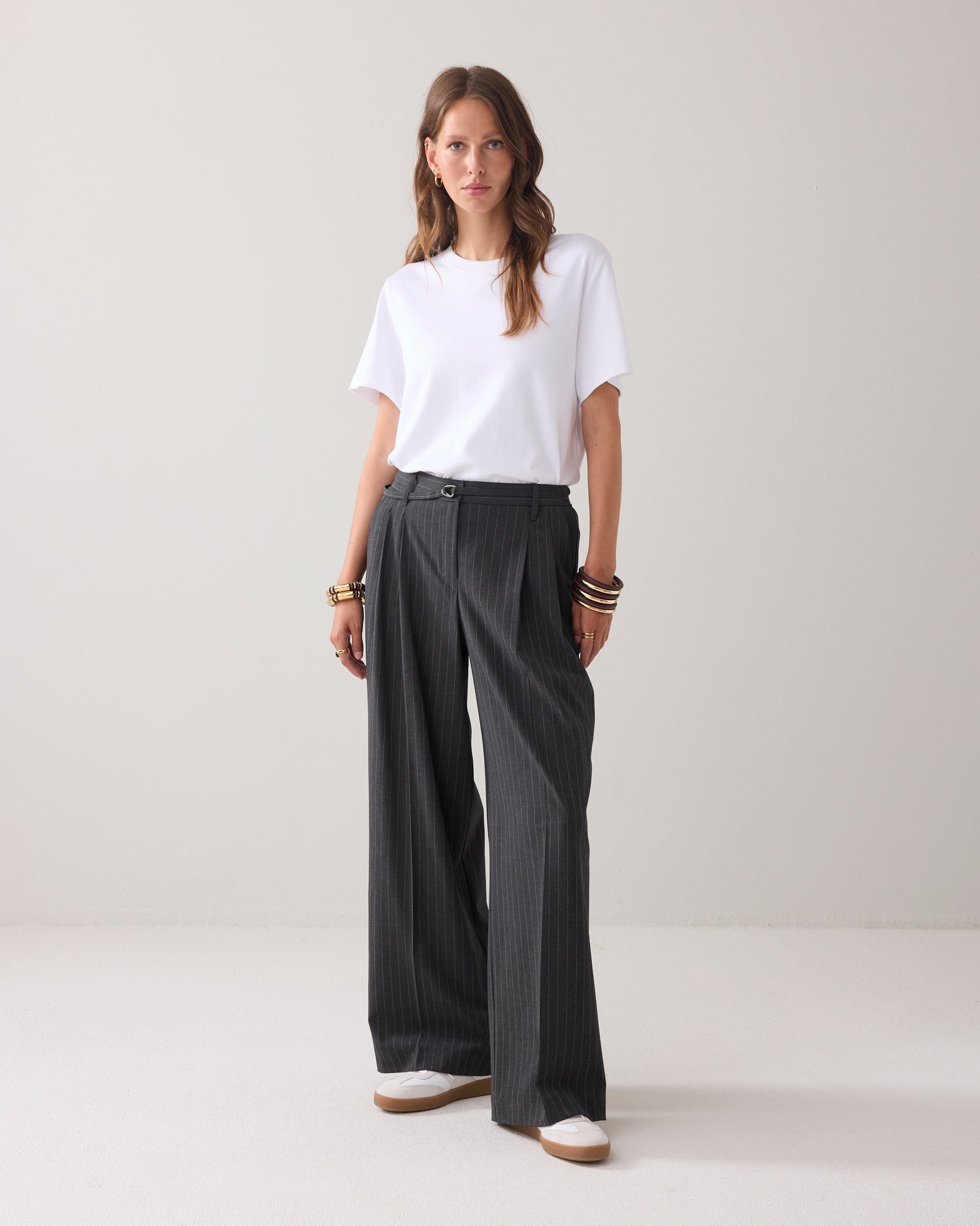 Wijde pantalon pinstripe