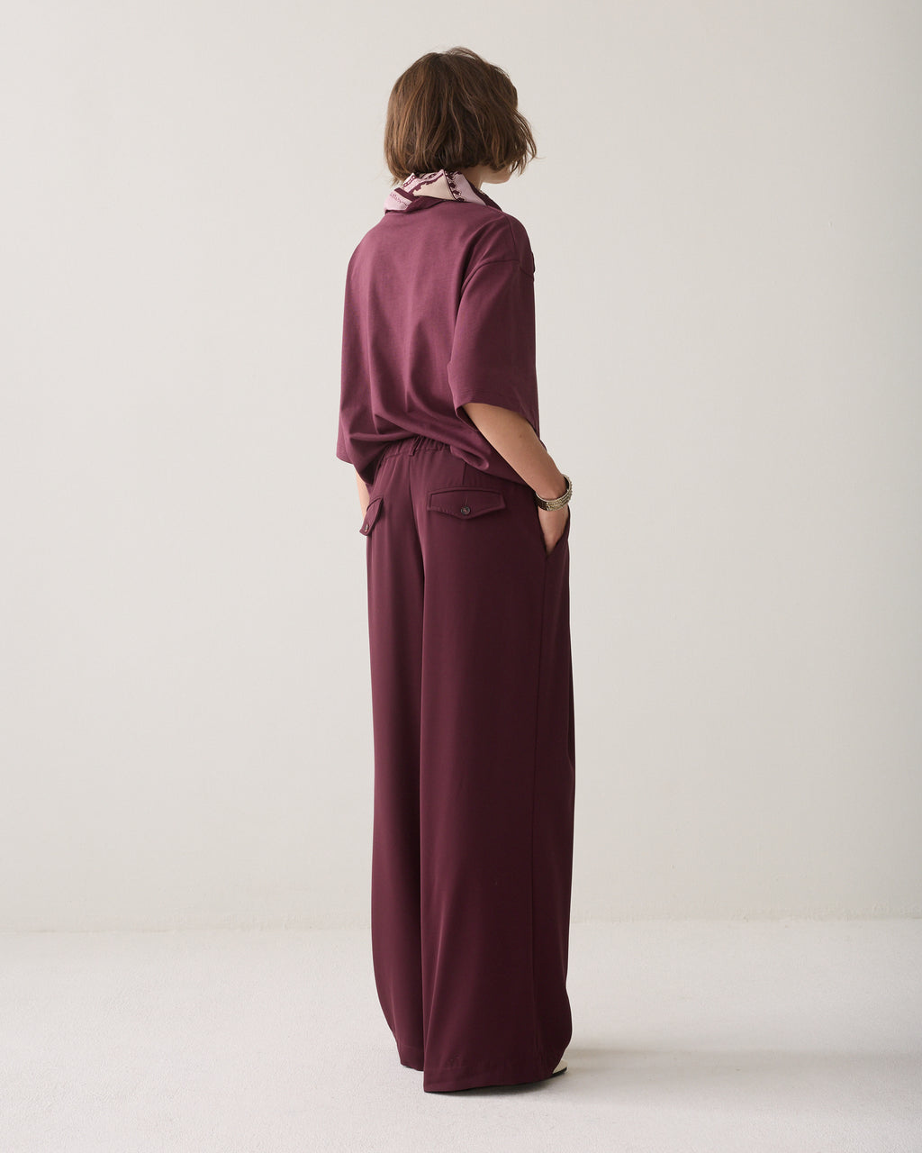 Wijde broek met bandplooien