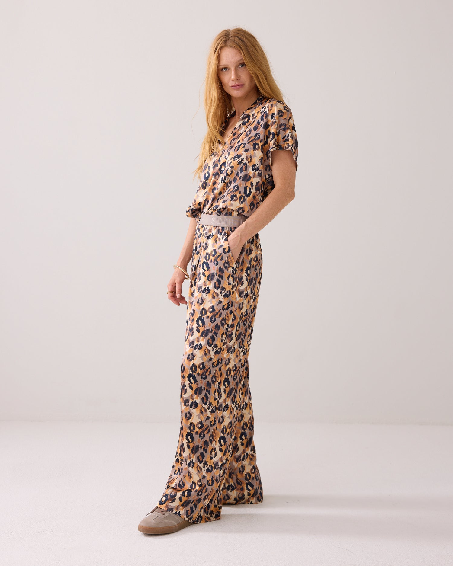 Wijde broek panterprint