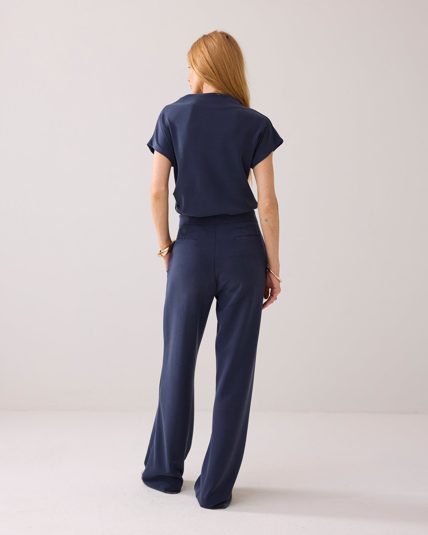 Scuba broek met pintuck