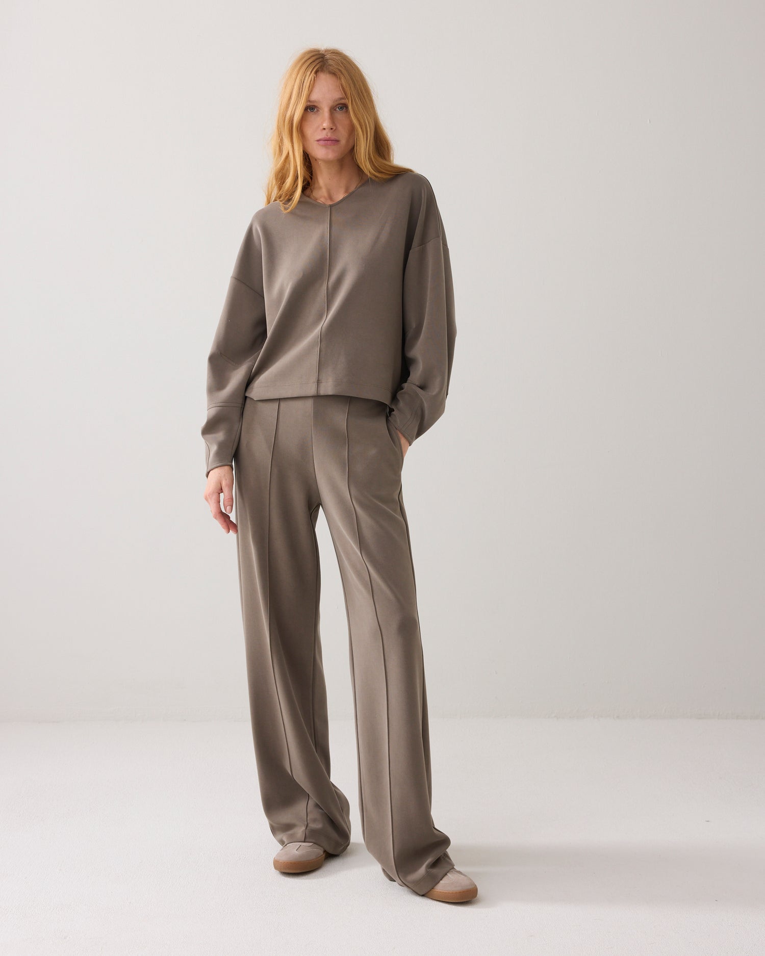 Scuba broek met pintuck