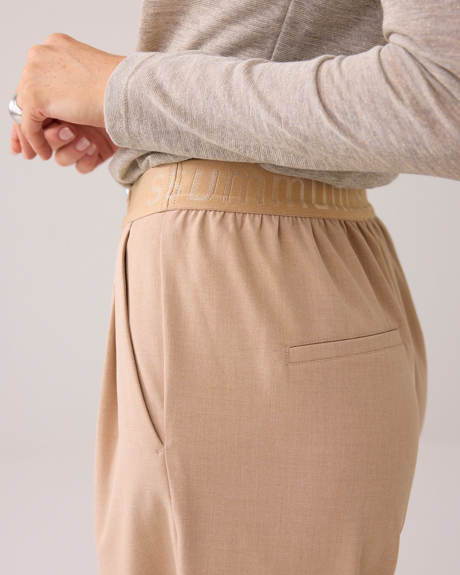 Melange wide trousers