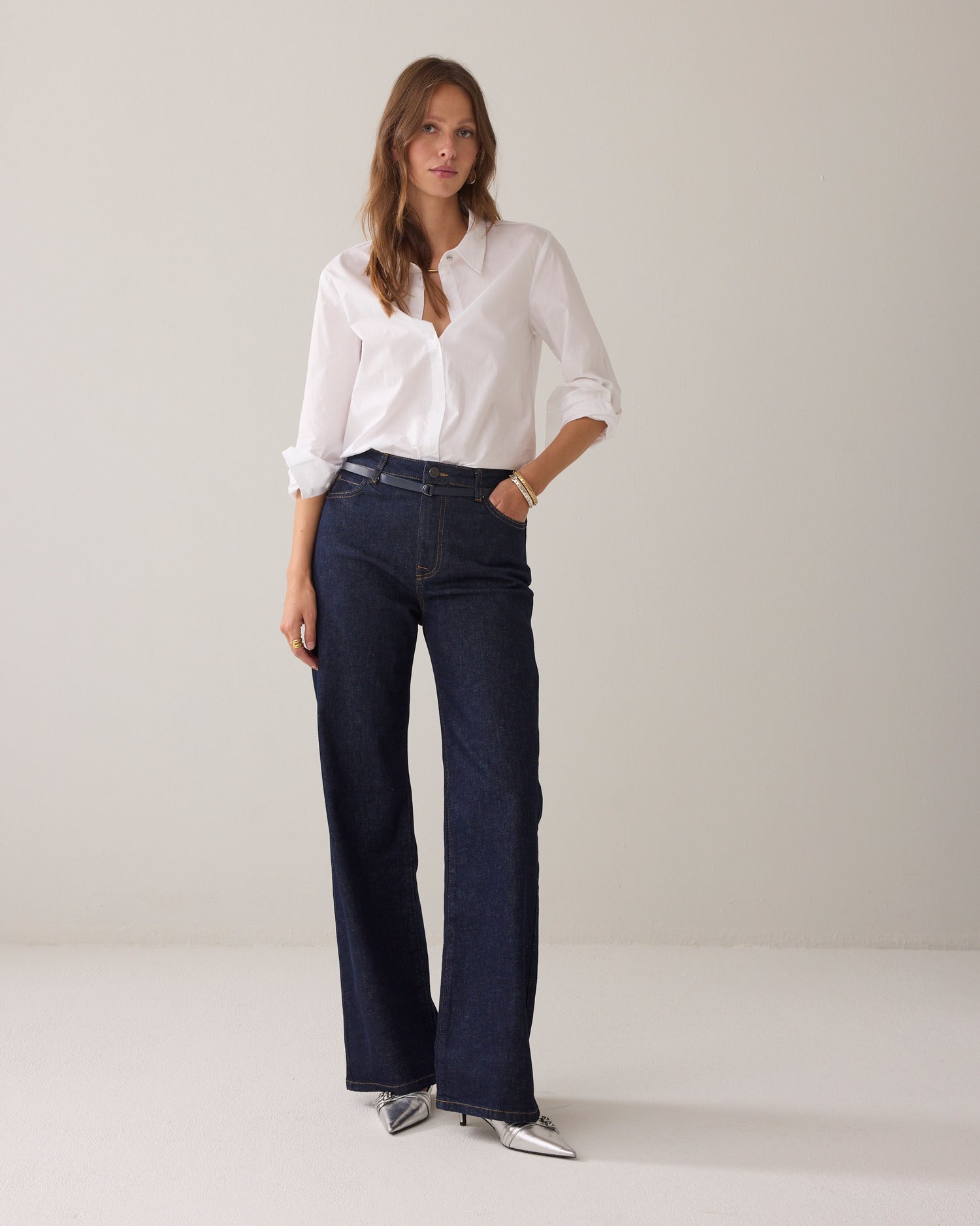 Wide Leg Denim Stretch