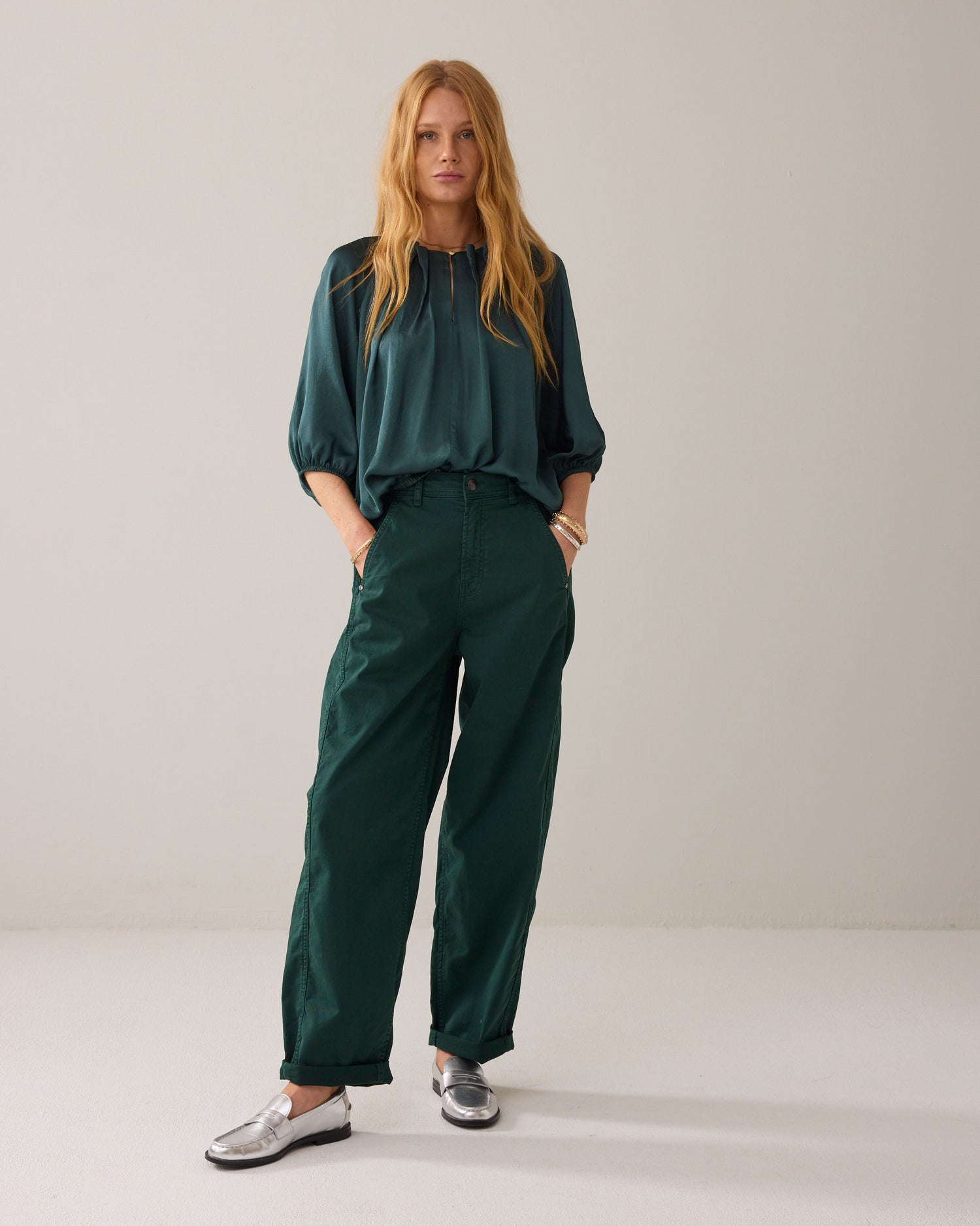 Loose cocoon-fit trousers