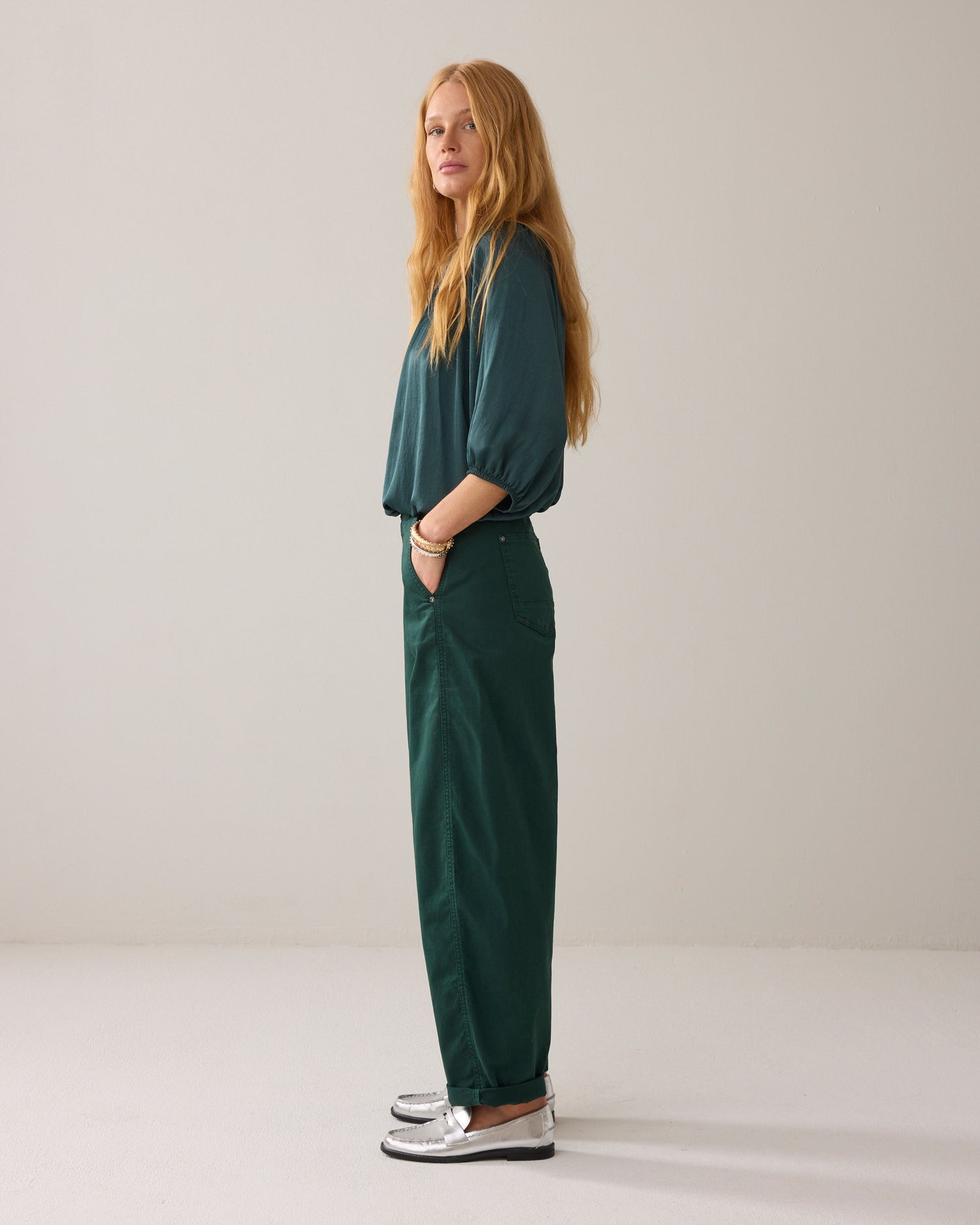 Loose cocoon-fit trousers