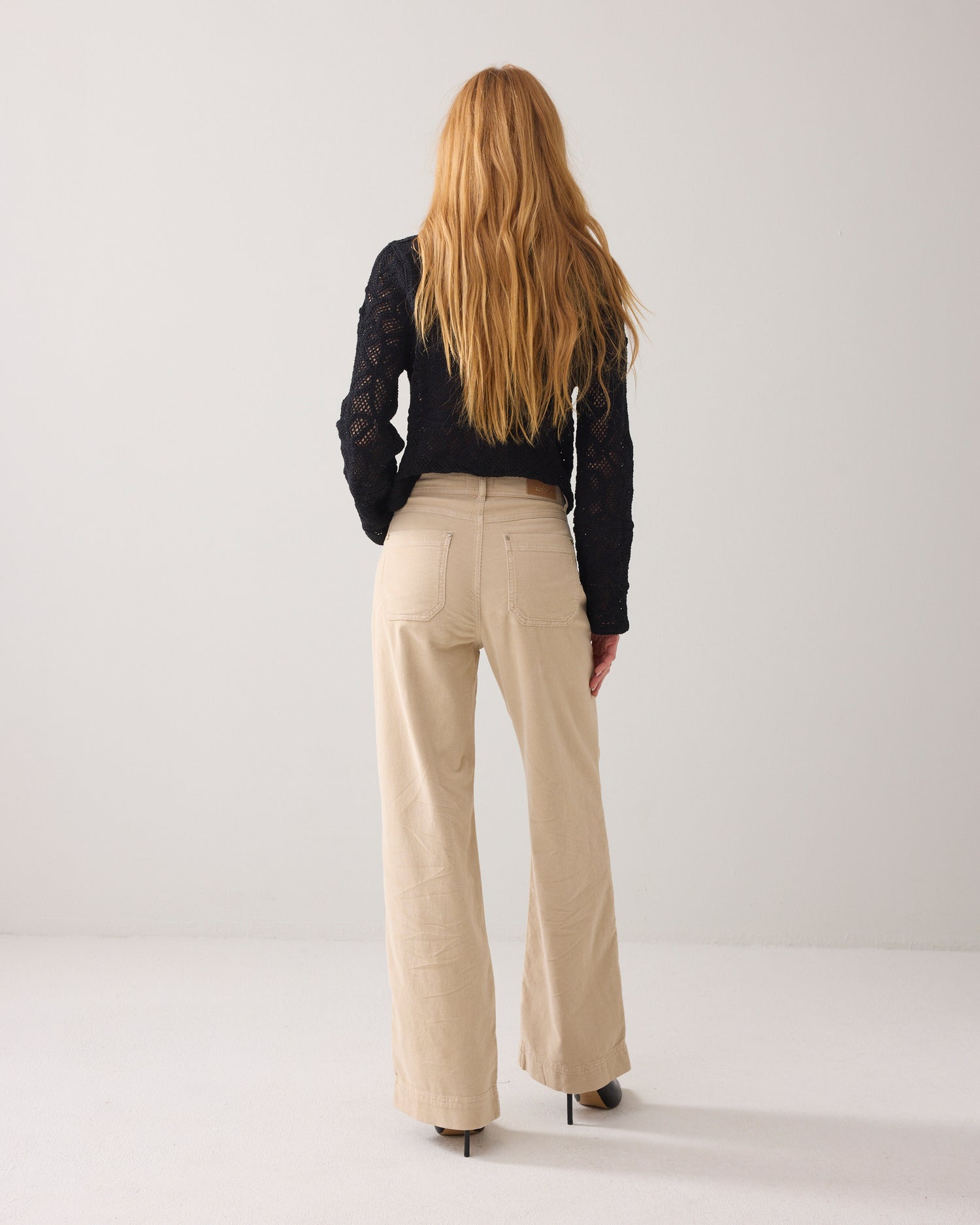 Flared trousers in baby corduroy