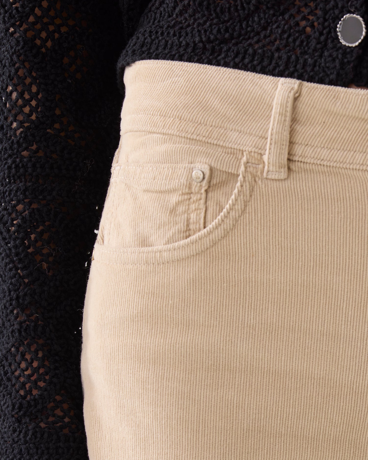 Flared trousers in baby corduroy