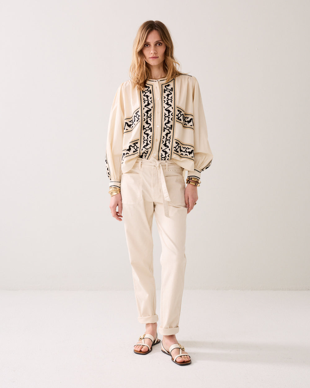 Tapered fit broek met riem