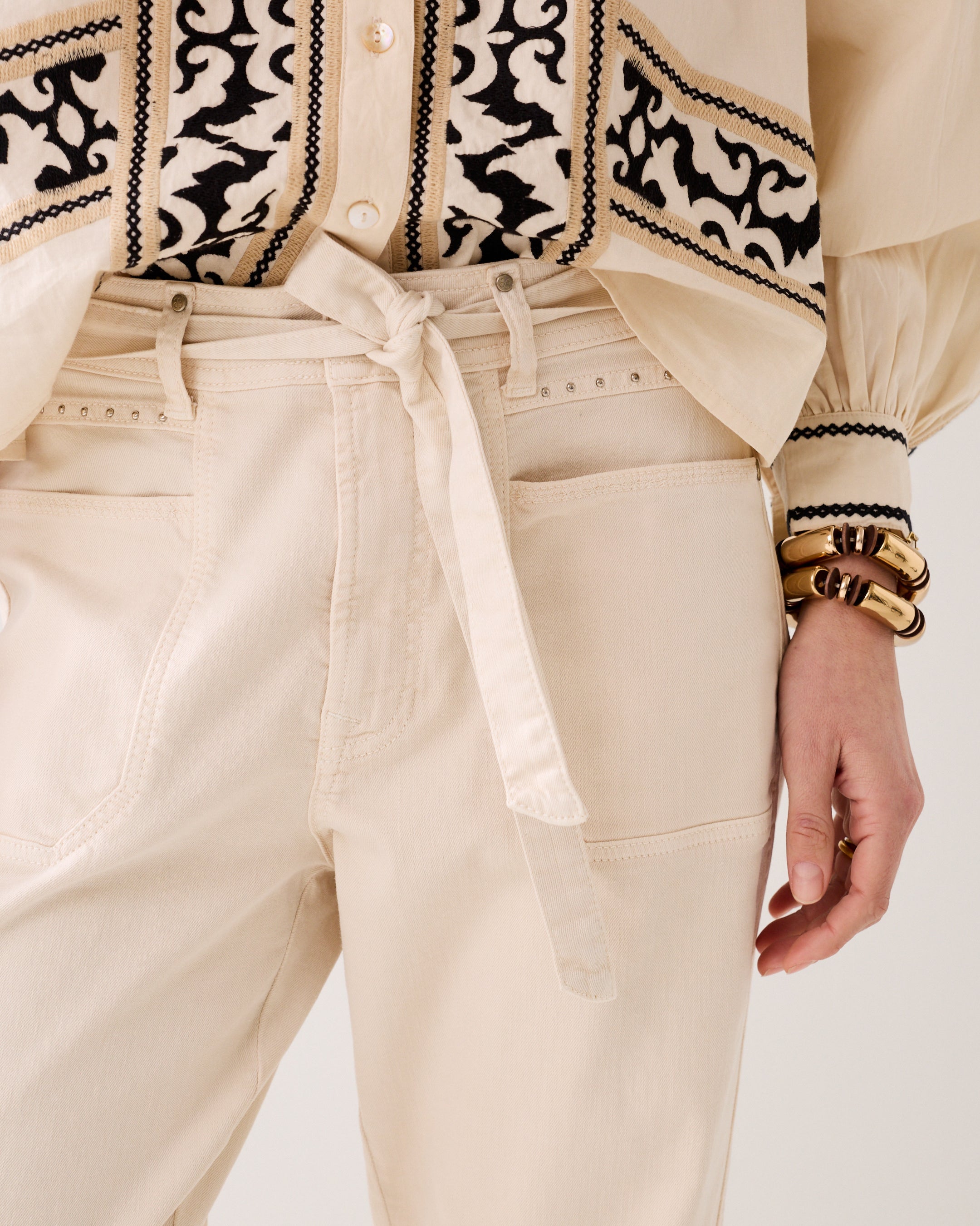 Tapered fit broek met riem