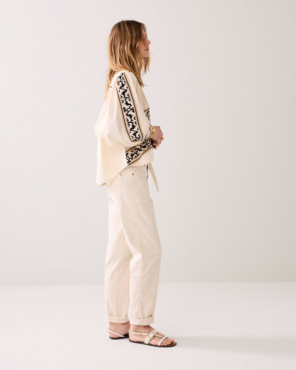 Tapered fit broek met riem