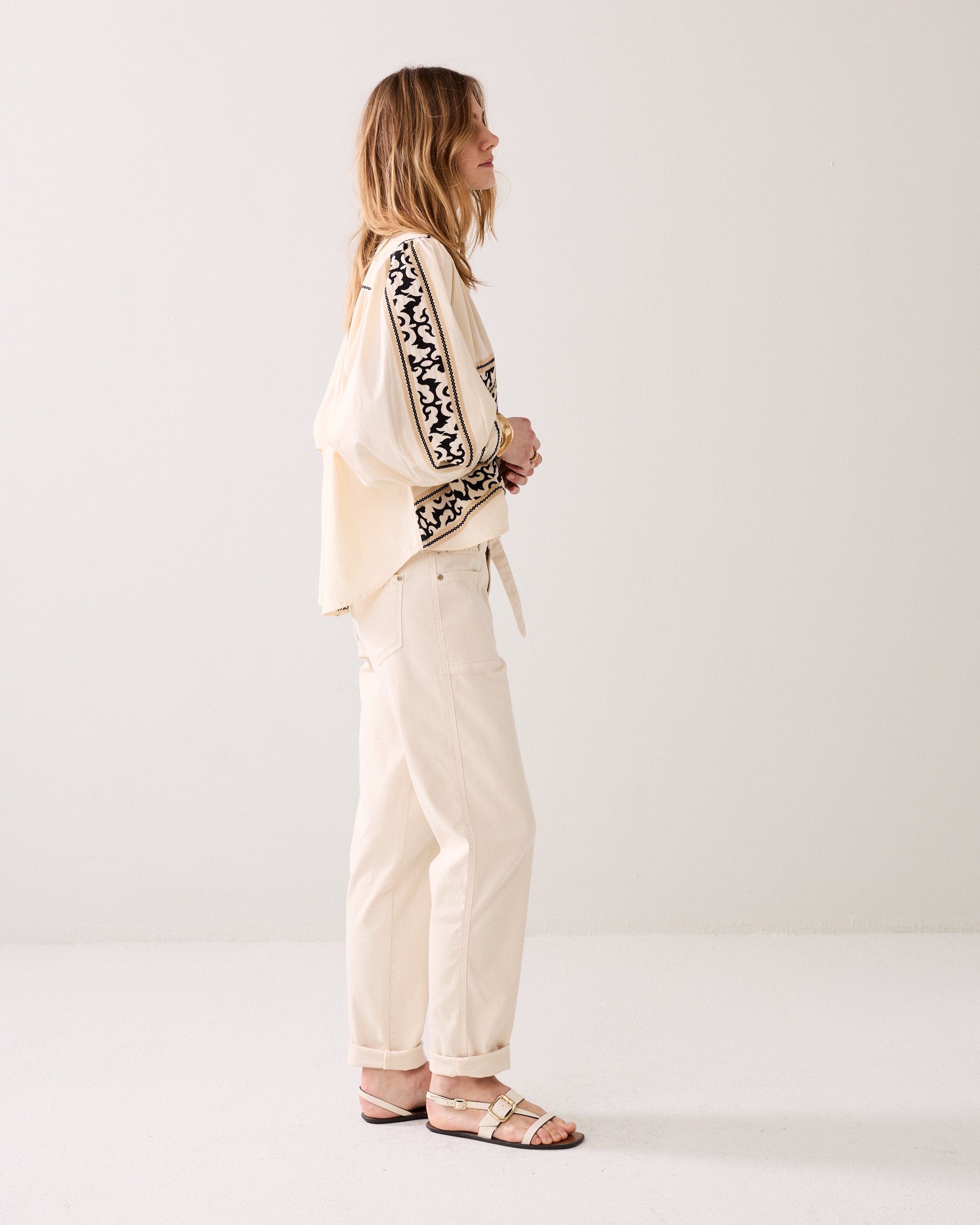 Tapered fit broek met riem