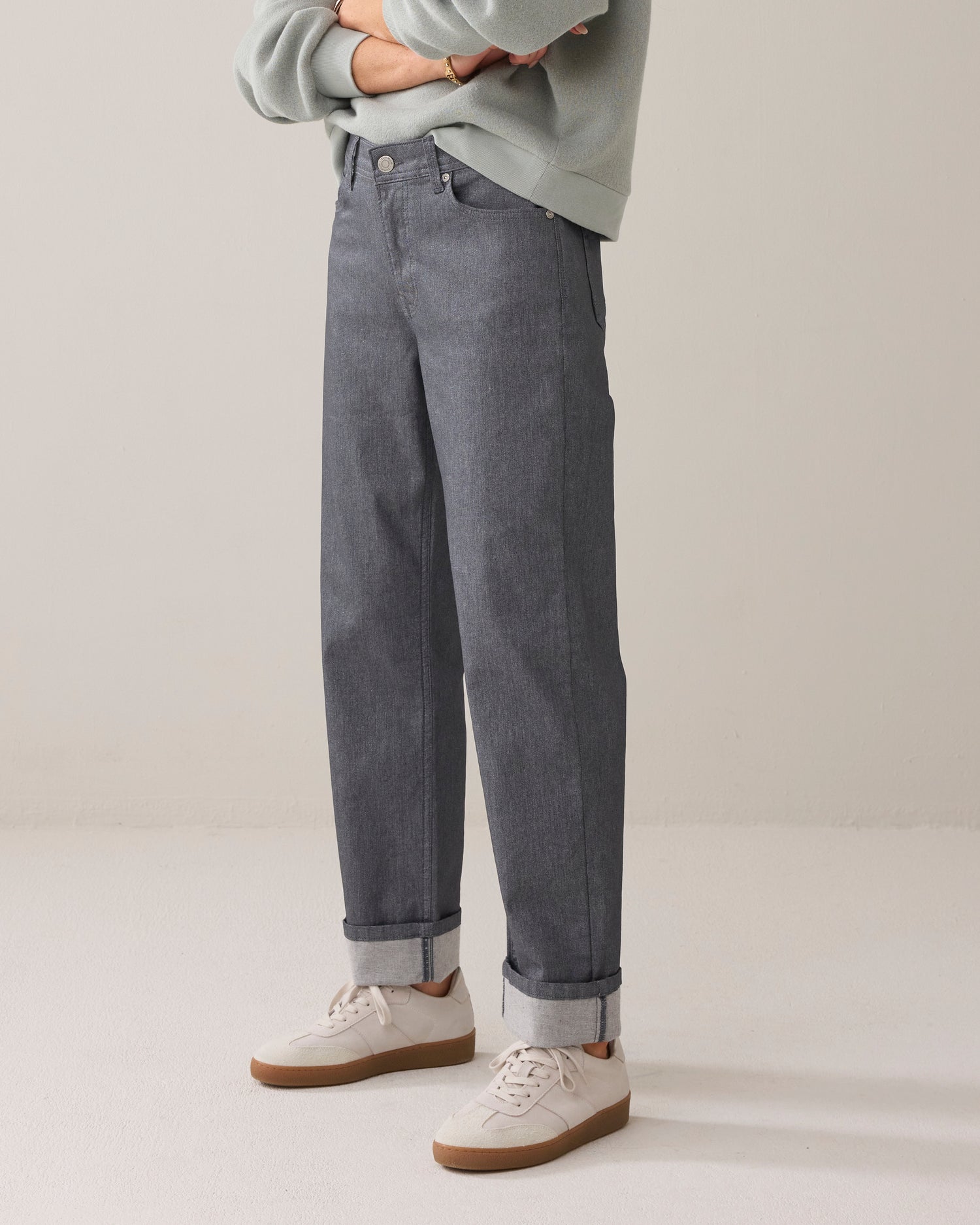 Straight fit broek met glitter