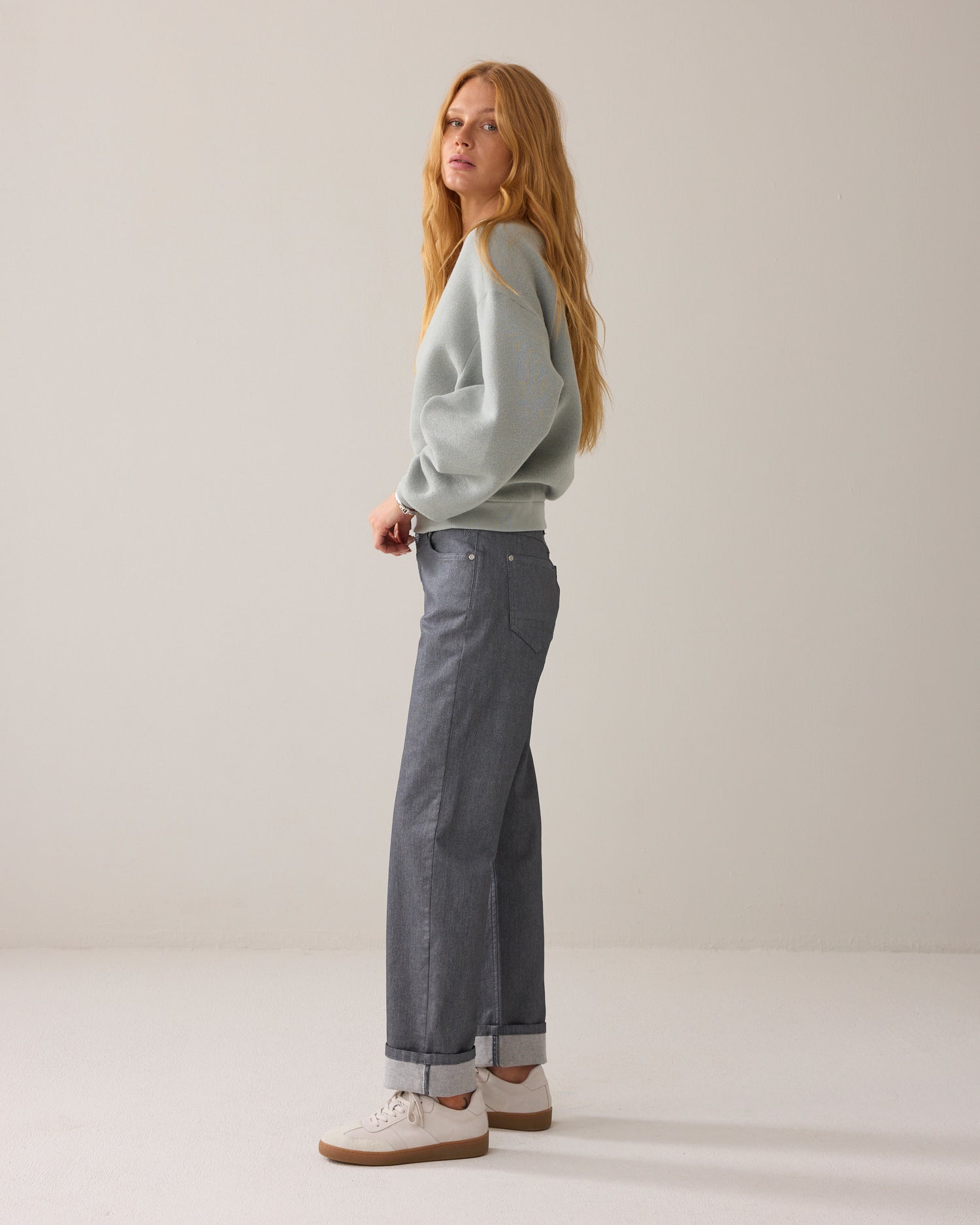 Straight fit broek met glitter