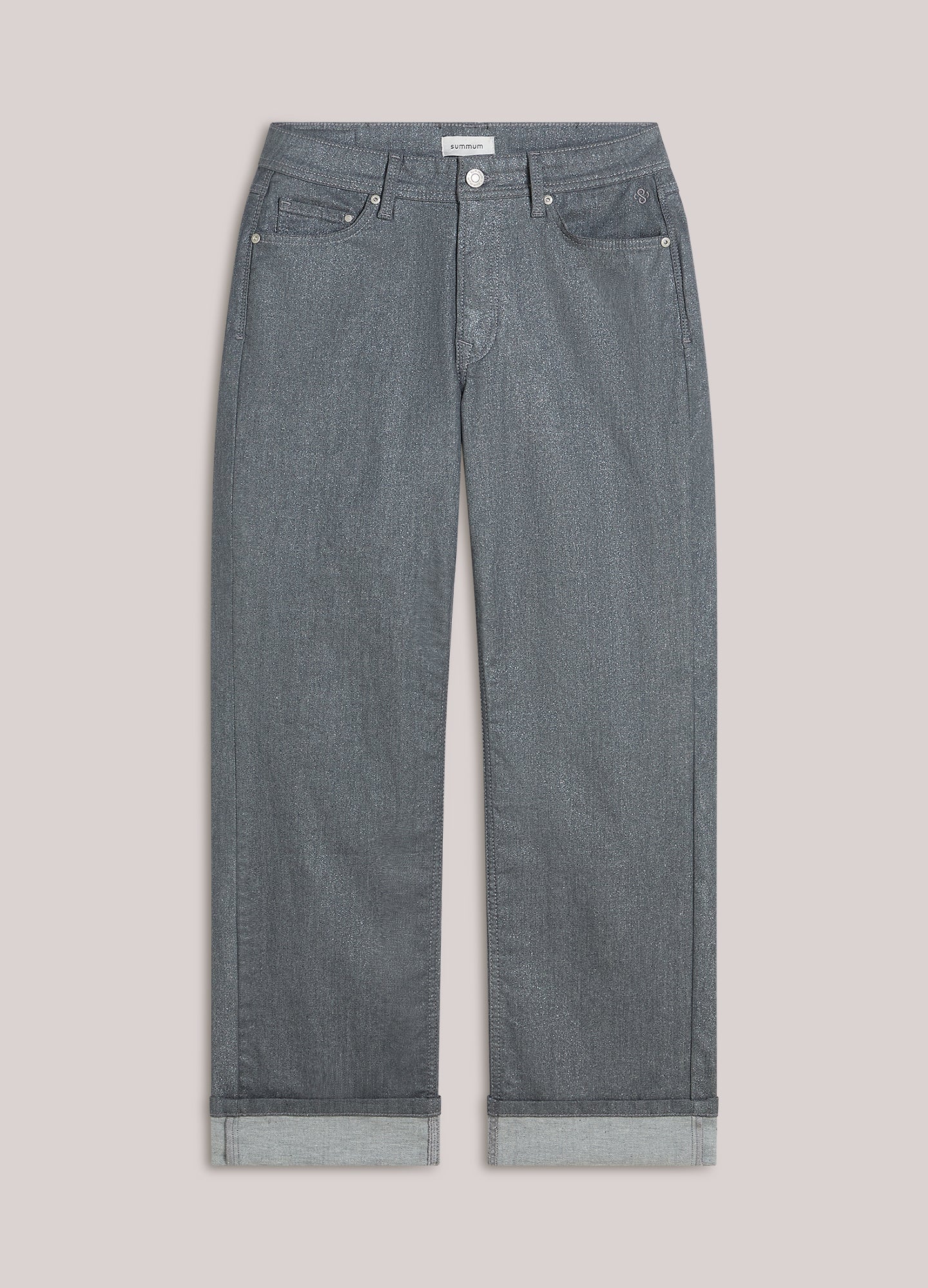 Straight fit broek met glitter