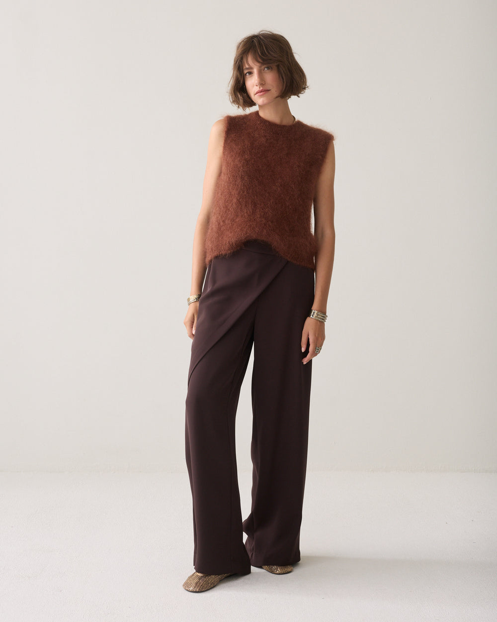 Wijde broek met overslag