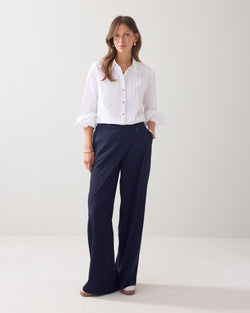 Wijde broek met overslag