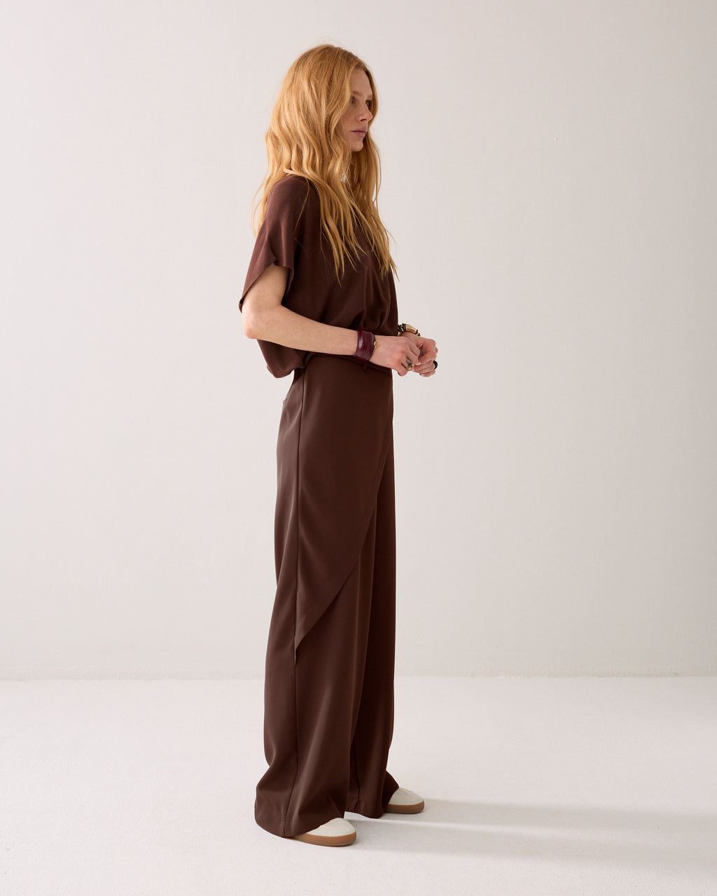 Wijde broek met overslag