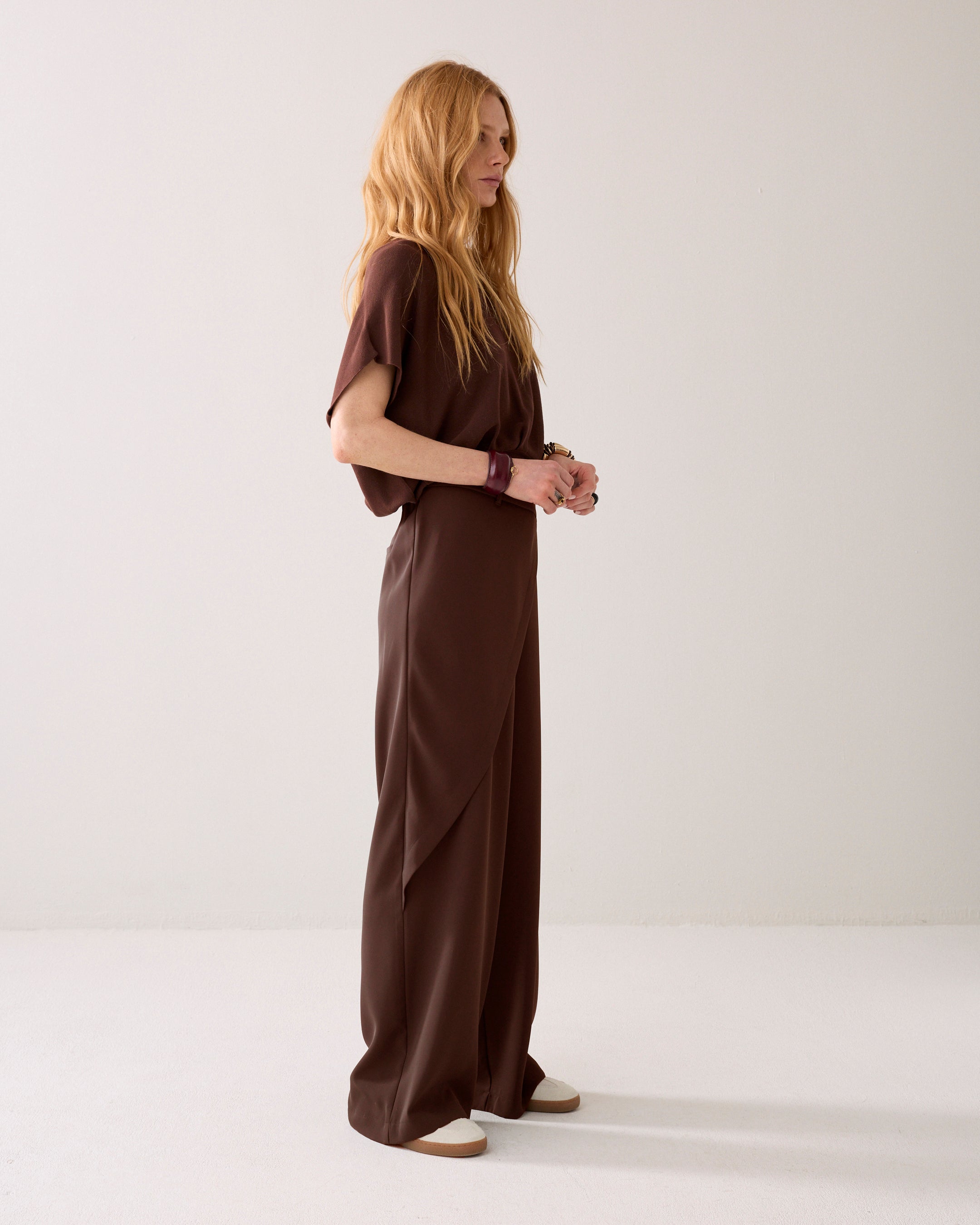 Wijde broek met overslag
