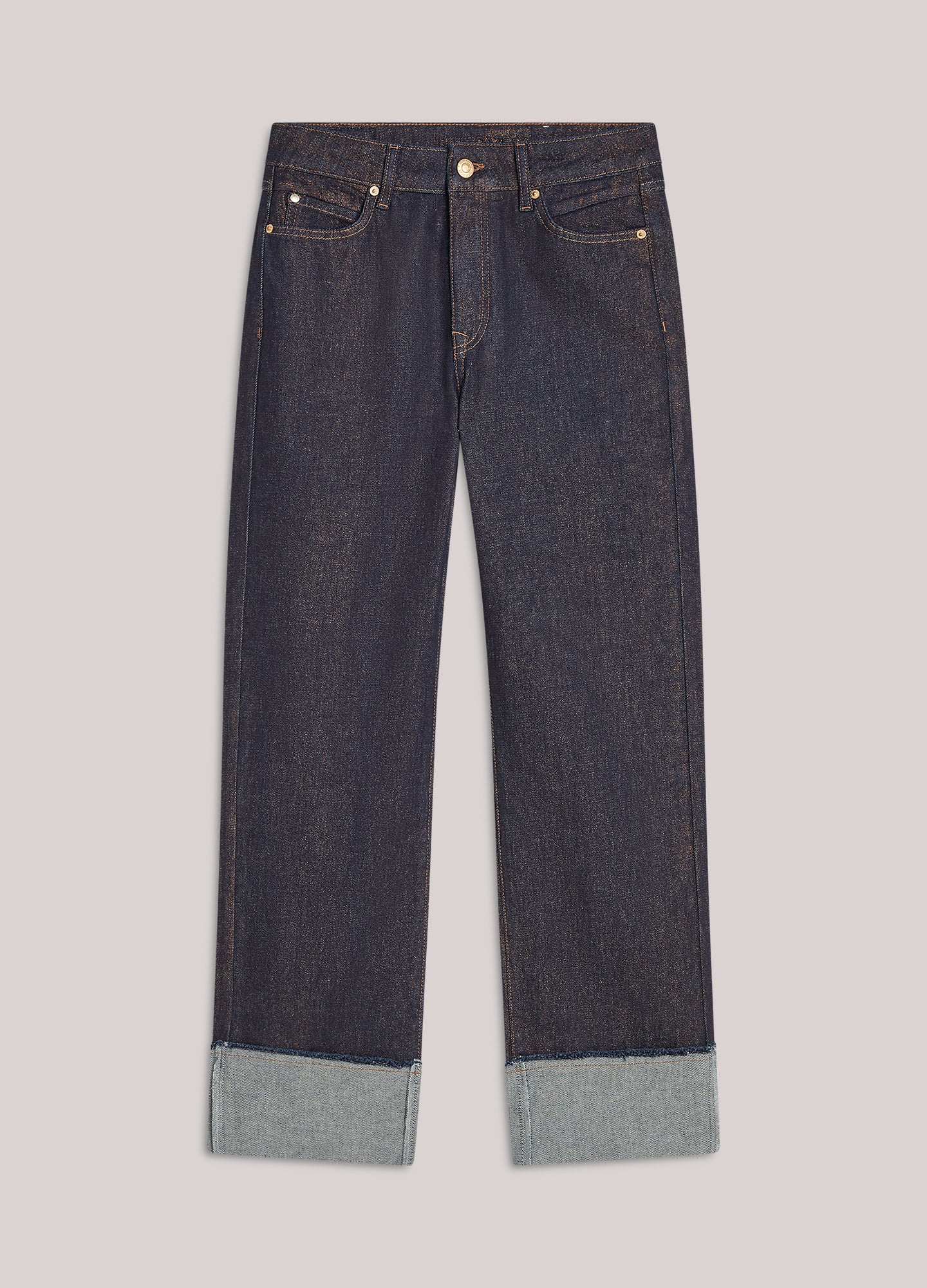 Straight leg jeans met omslag