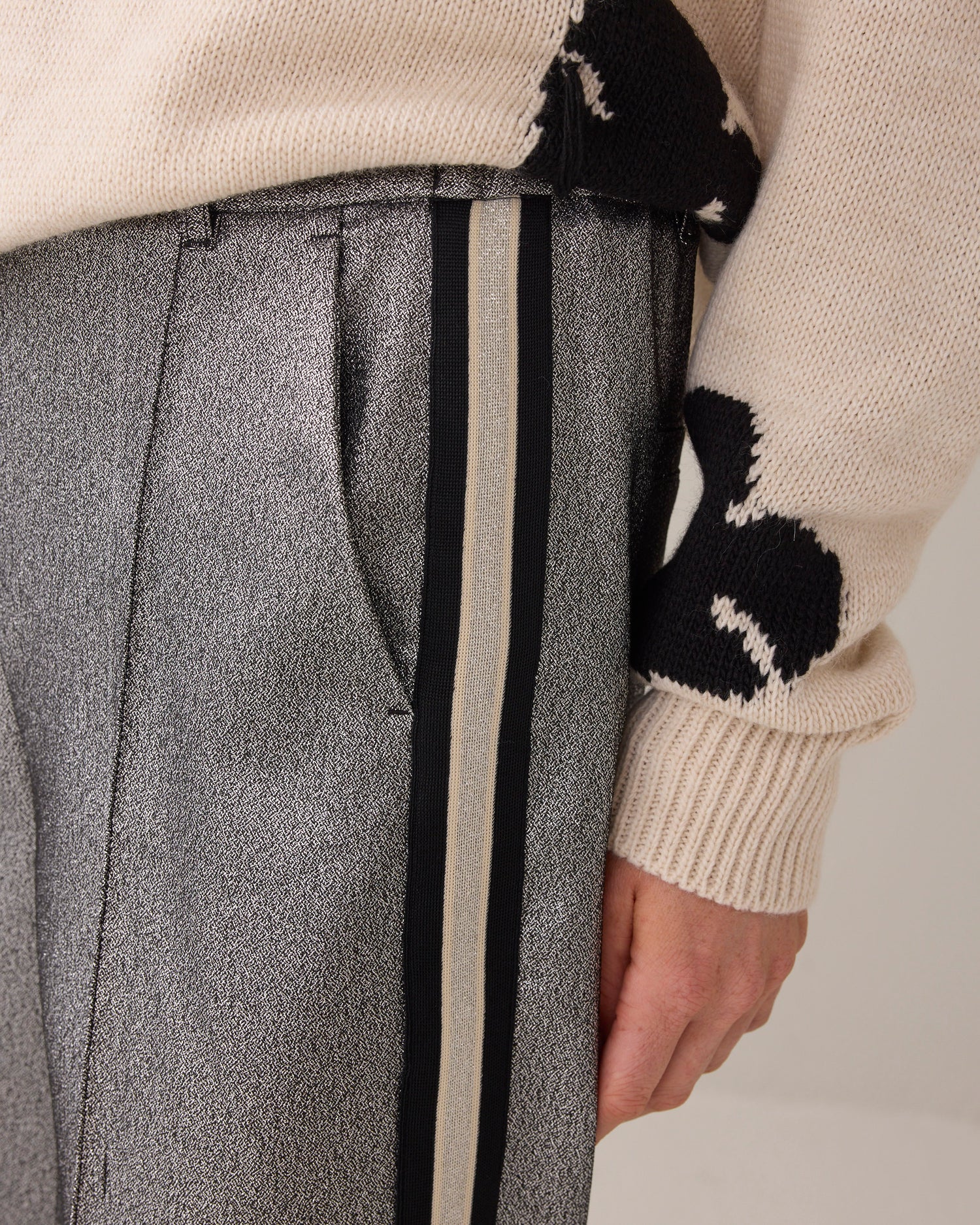 Glitterbroek met bies